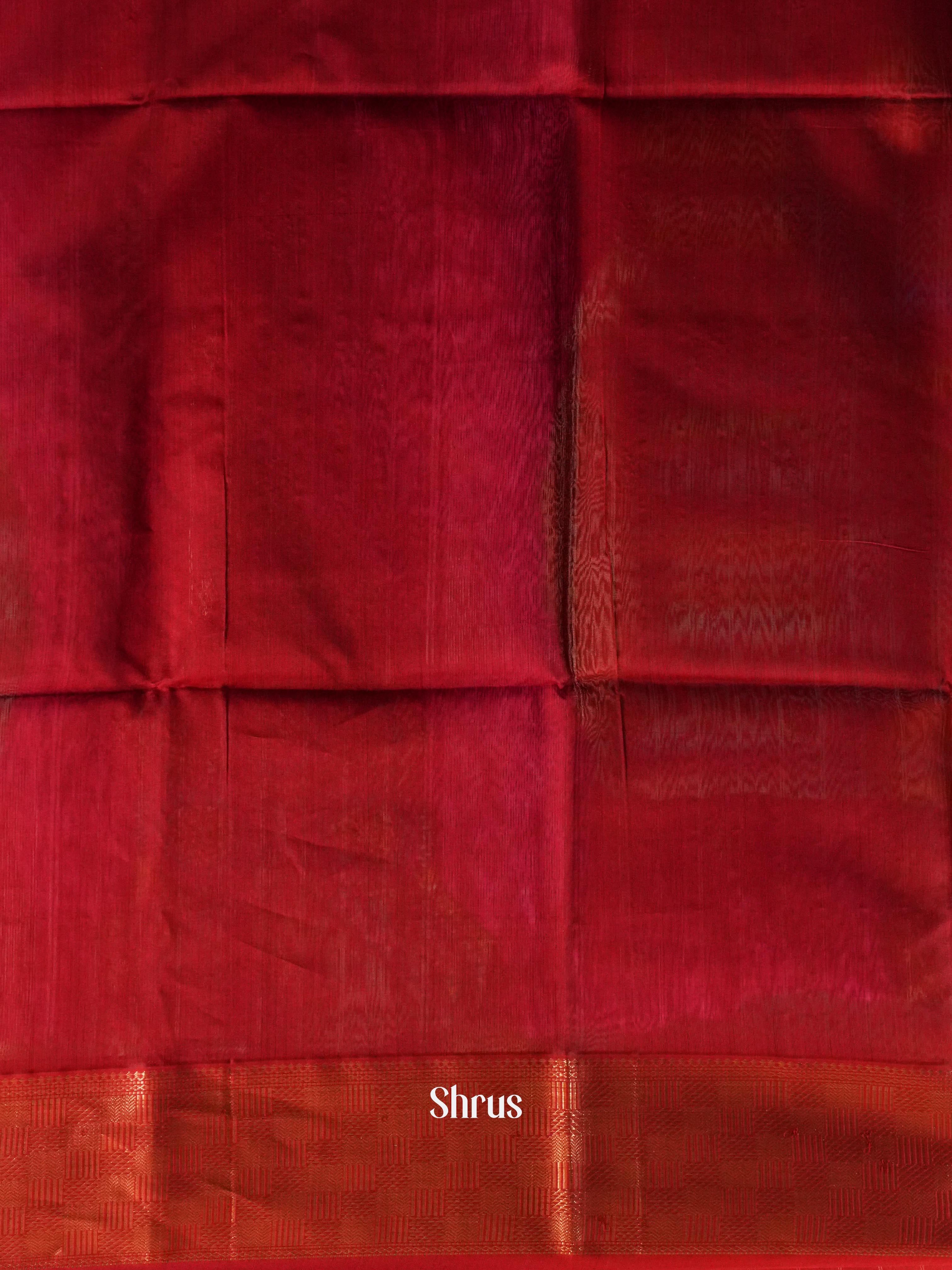 Orange & Maroon - Maheshwari silkcotton Saree - Shop on ShrusEternity.com