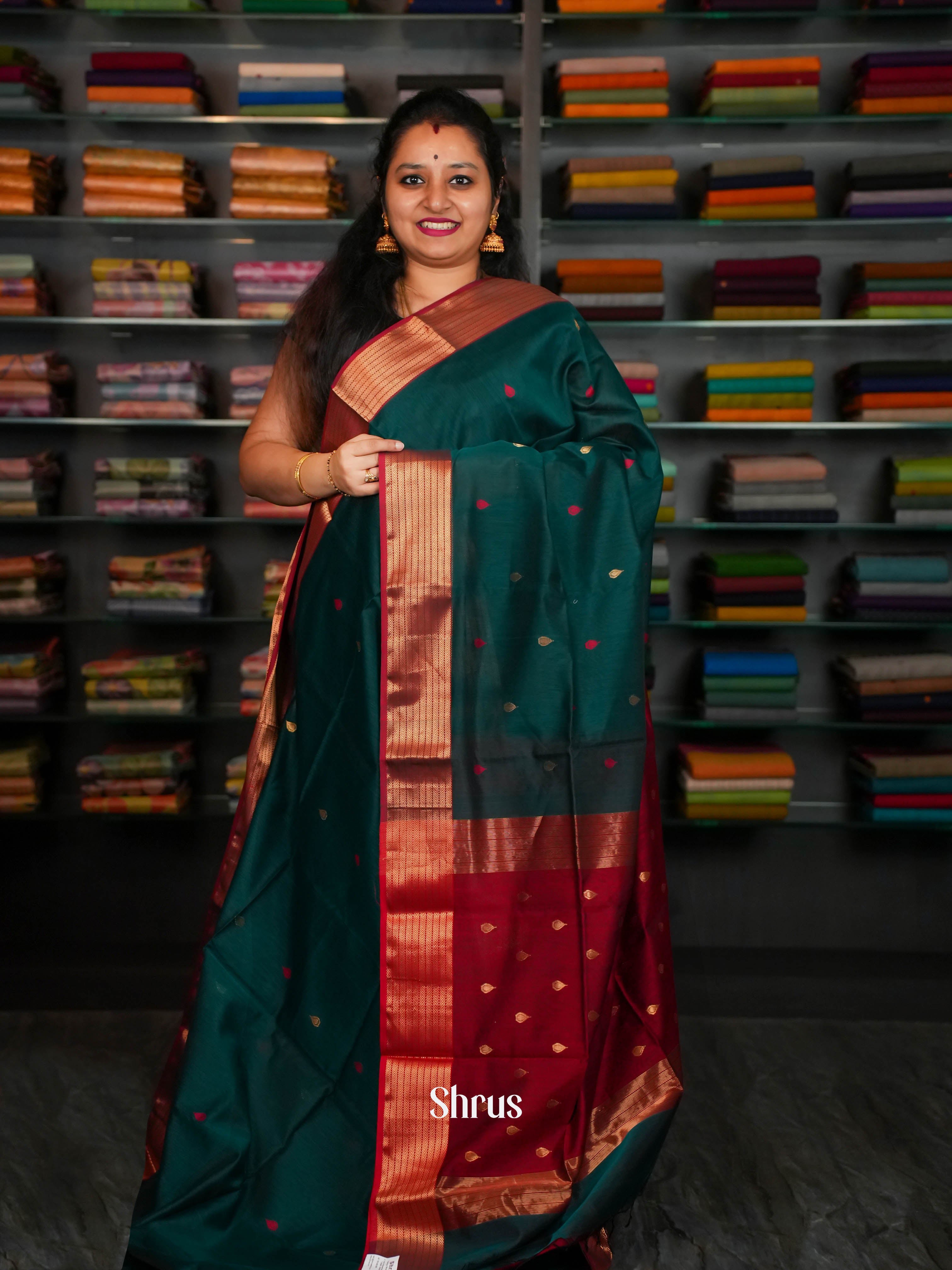 CIS05117 - Maheshwari silkcotton Saree - Shop on ShrusEternity.com