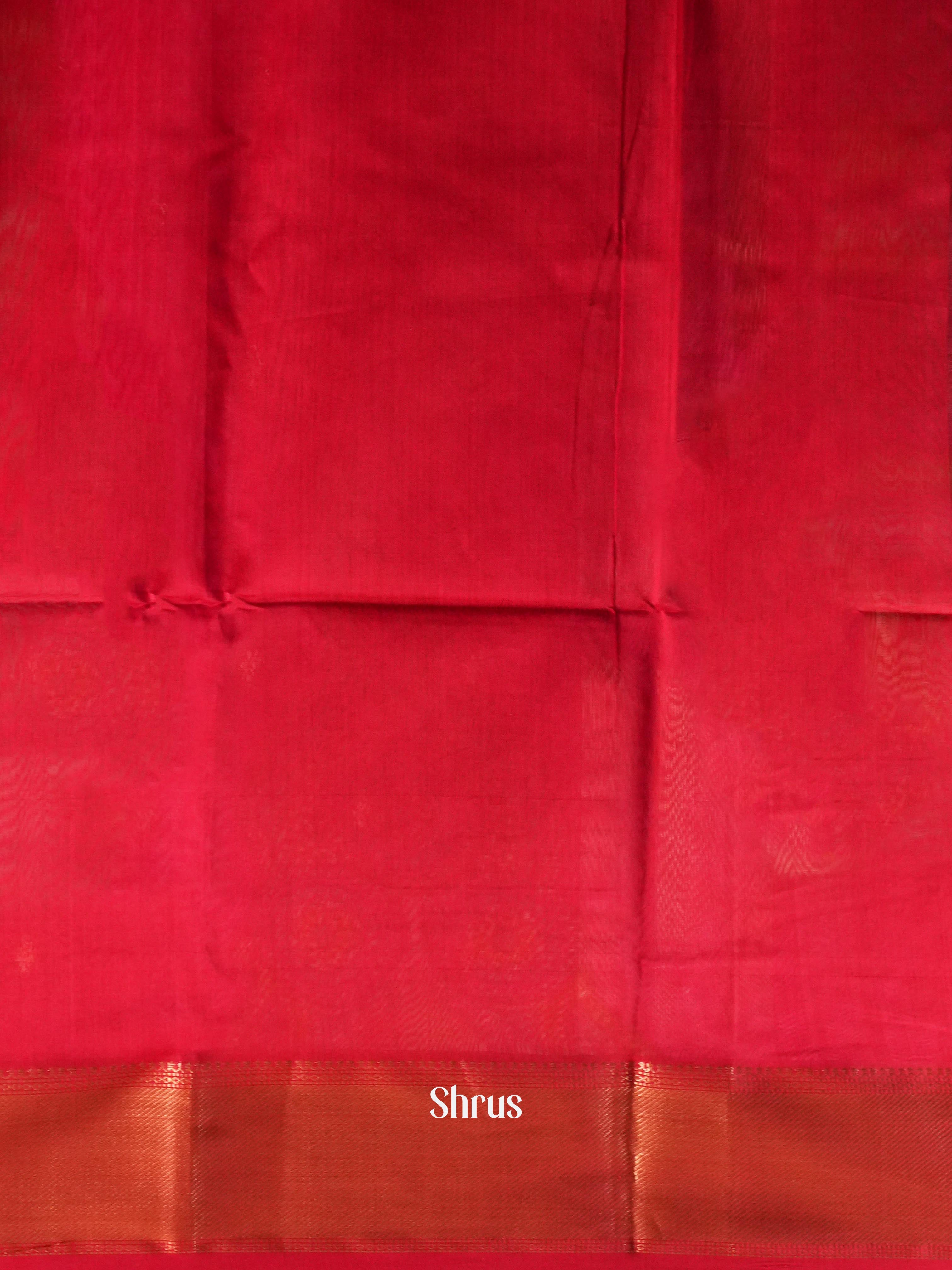 Red Maheshwari silkcotton Saree - Shop on ShrusEternity.com