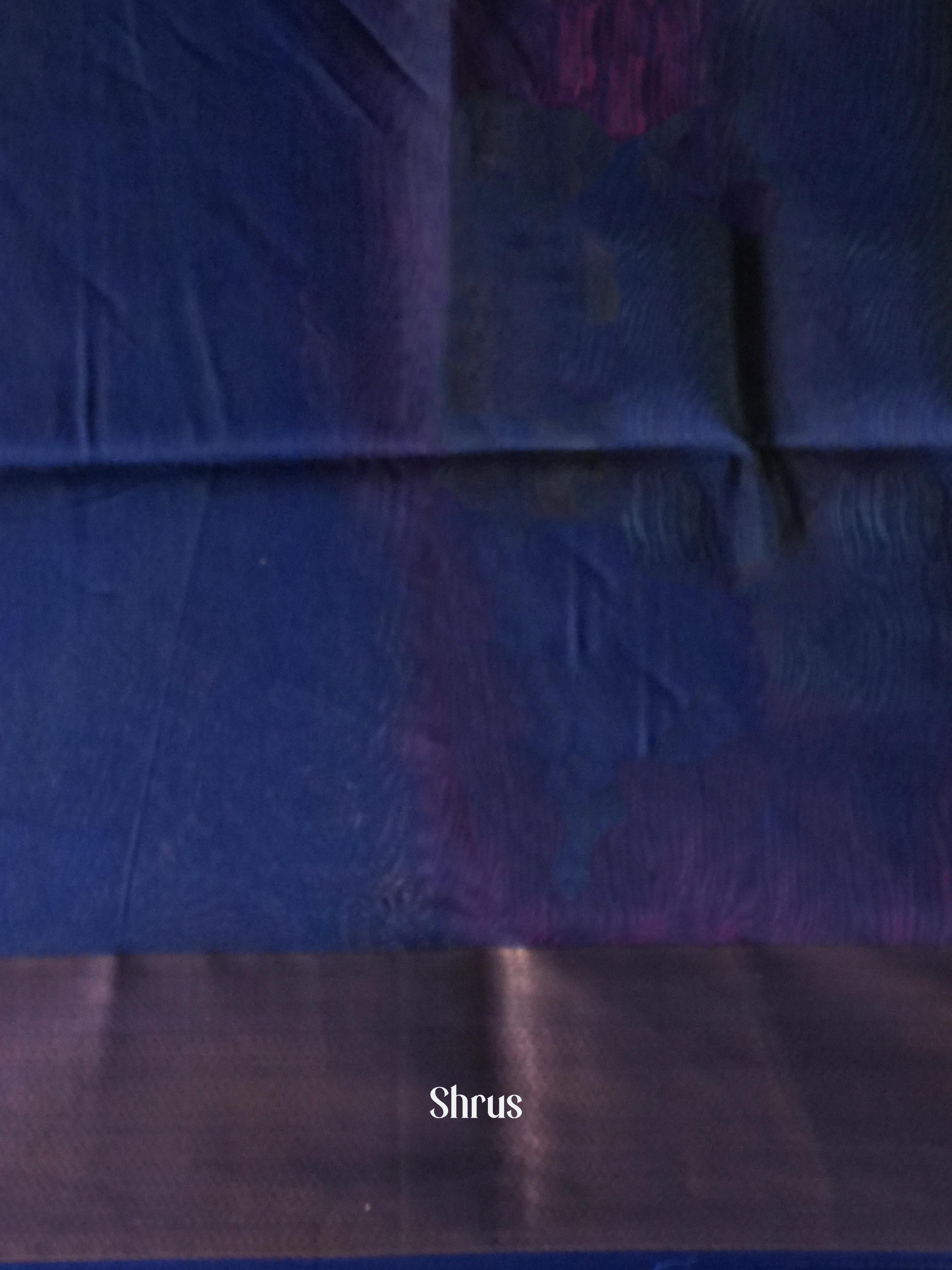 Green Blue Maheshwari silkcotton Saree - Shop on ShrusEternity.com
