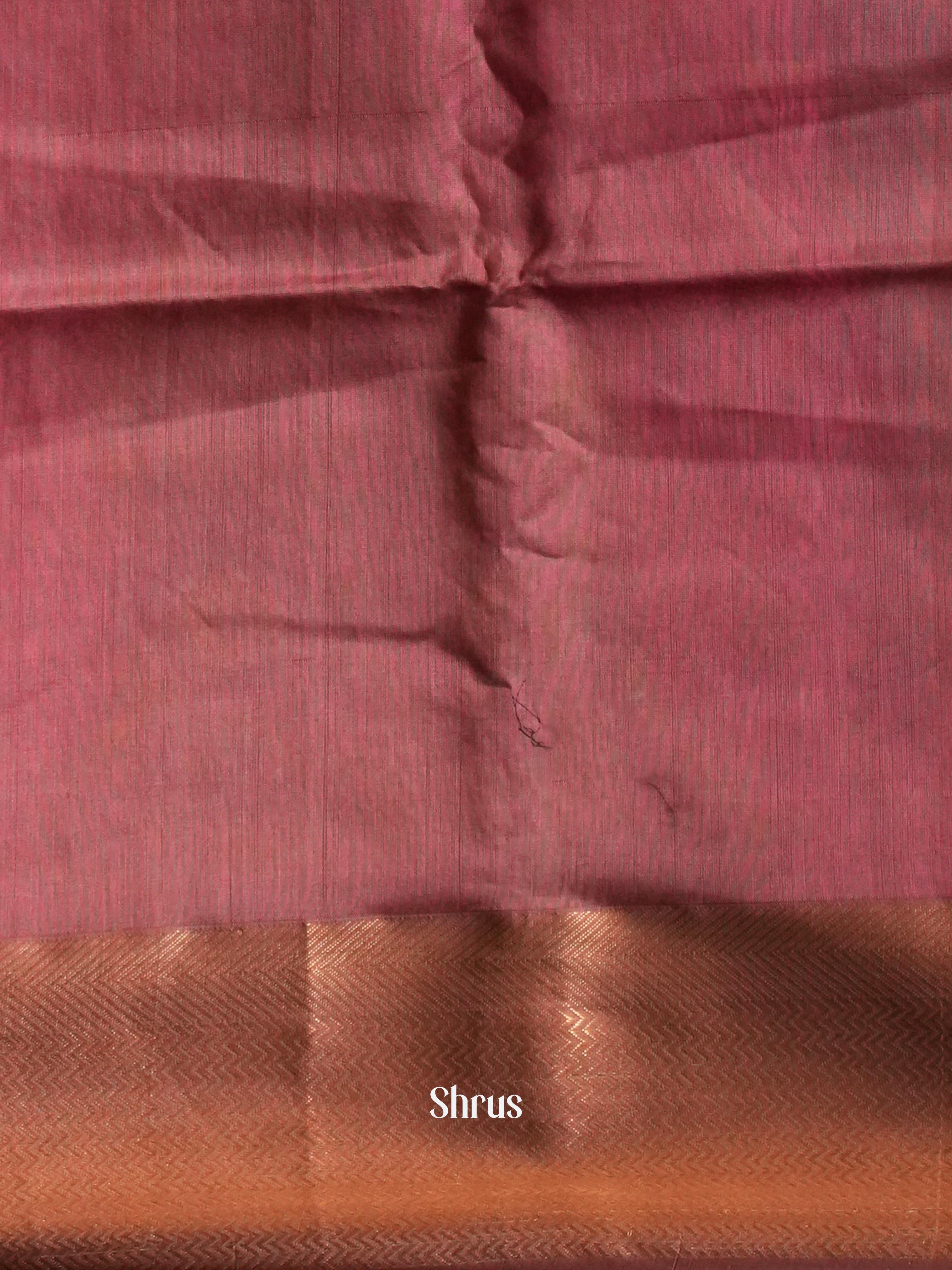 Peachy Orange - Maheshwari silkcotton Saree - Shop on ShrusEternity.com