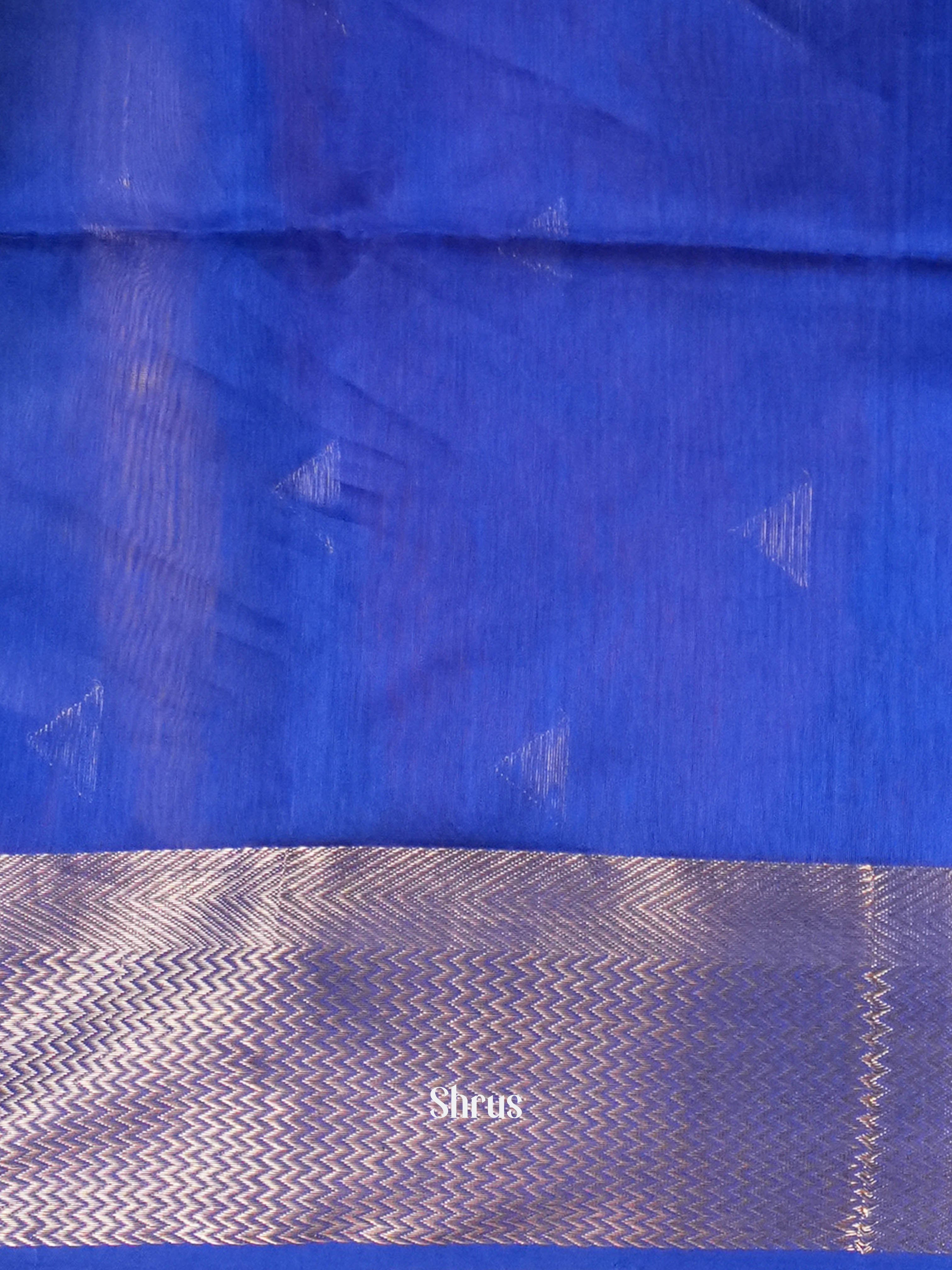 Blue Green Maheshwari silkcotton Saree - Shop on ShrusEternity.com