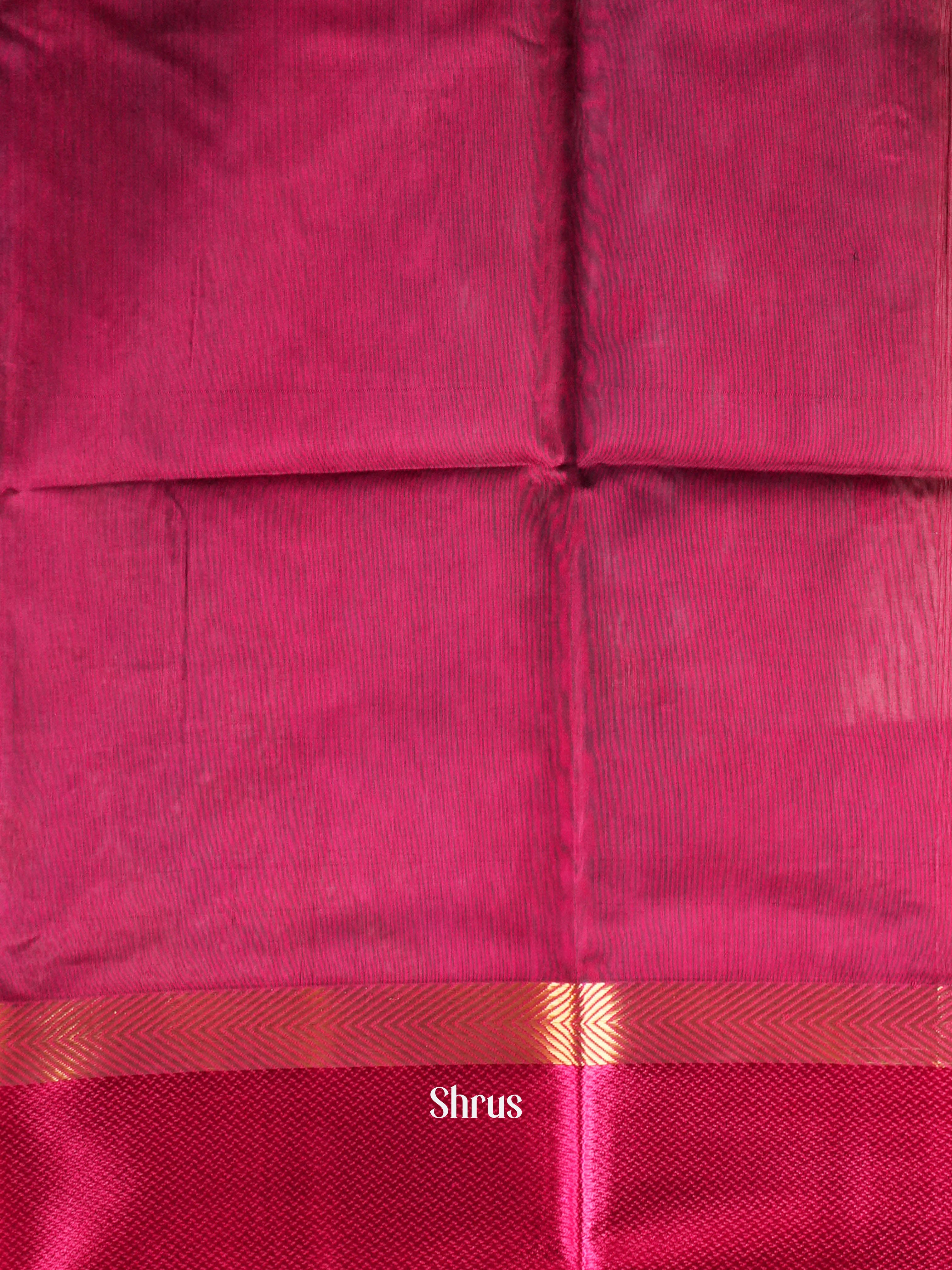 Grey & Pink - Maheshwari silkcotton Saree - Shop on ShrusEternity.com