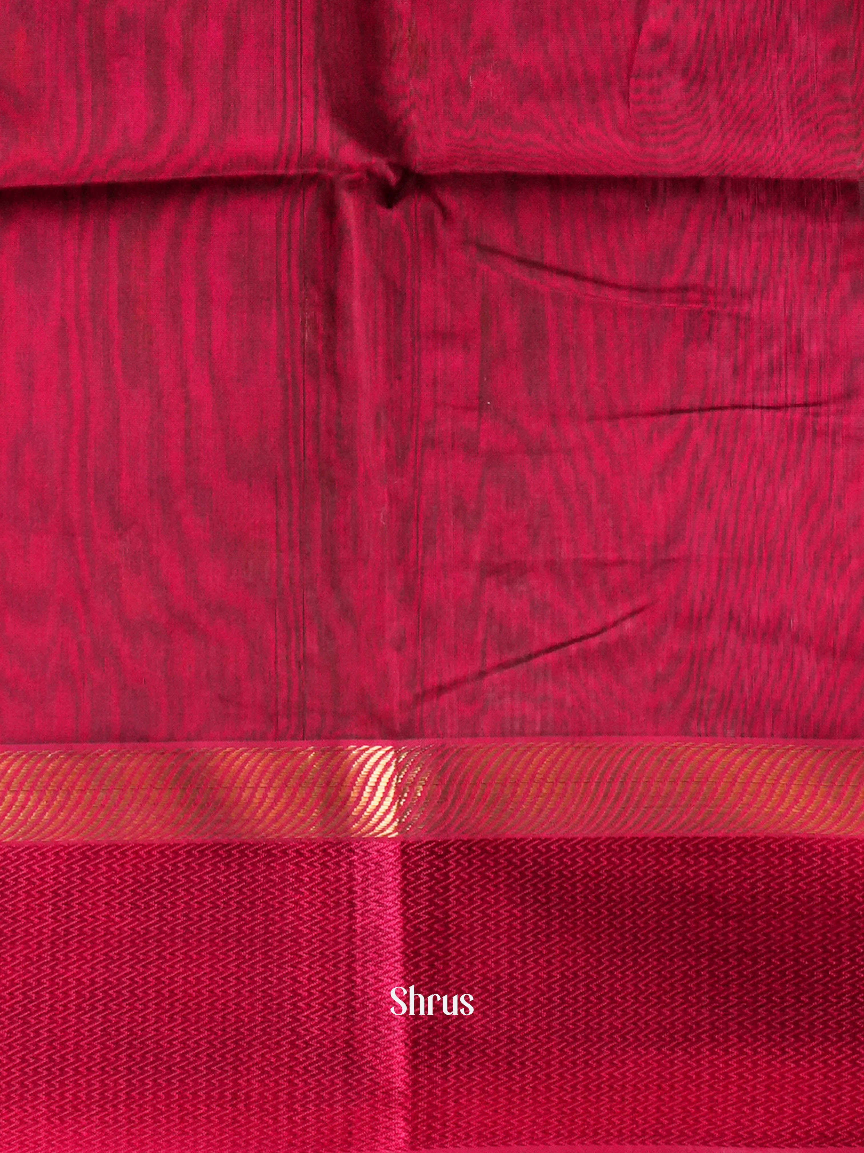 Mehendi green & Pink Maheshwari silkcotton Saree - Shop on ShrusEternity.com