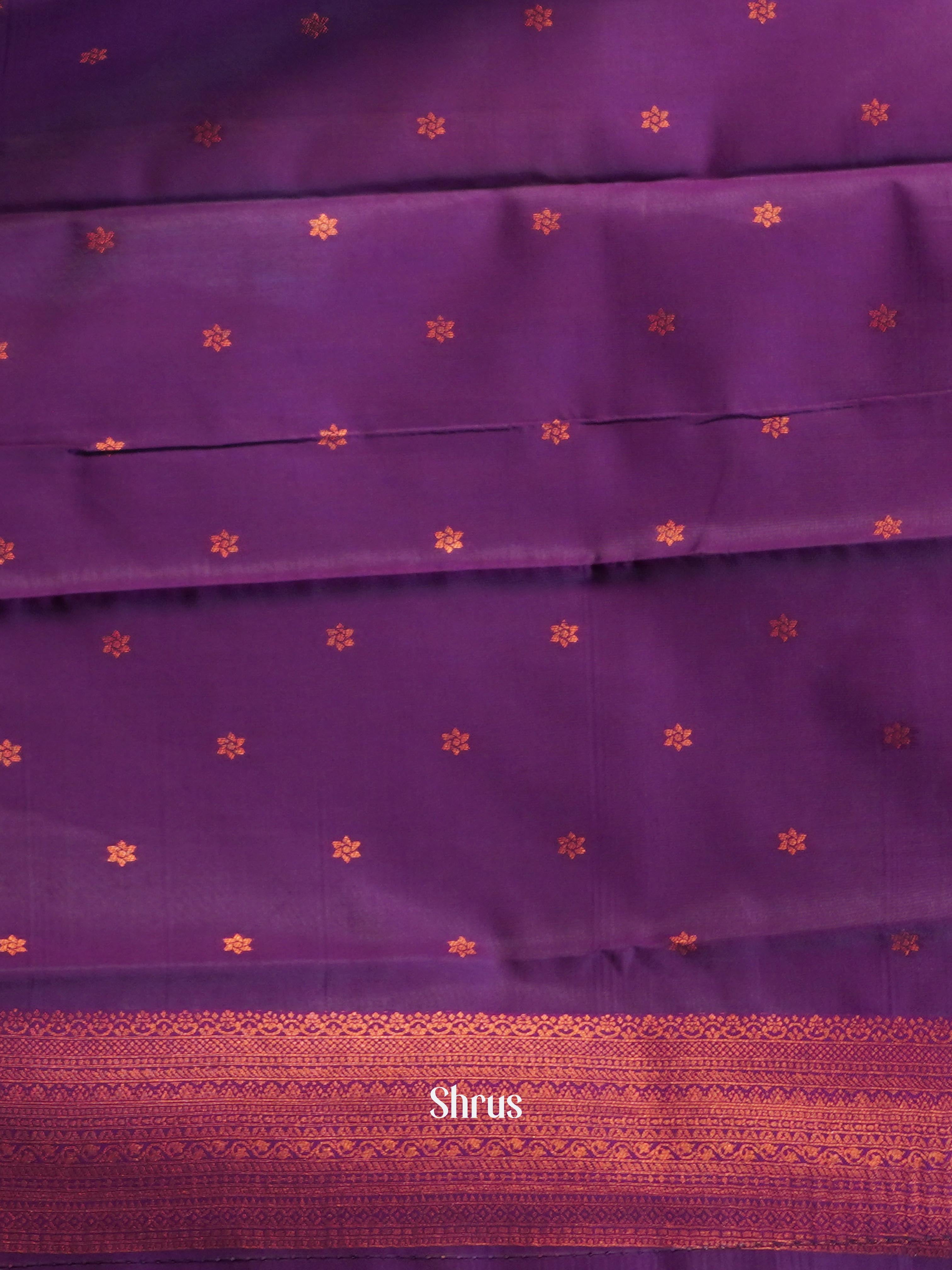 Dusty Pink & Purple - Semi Arani Silk Saree - Shop on ShrusEternity.com