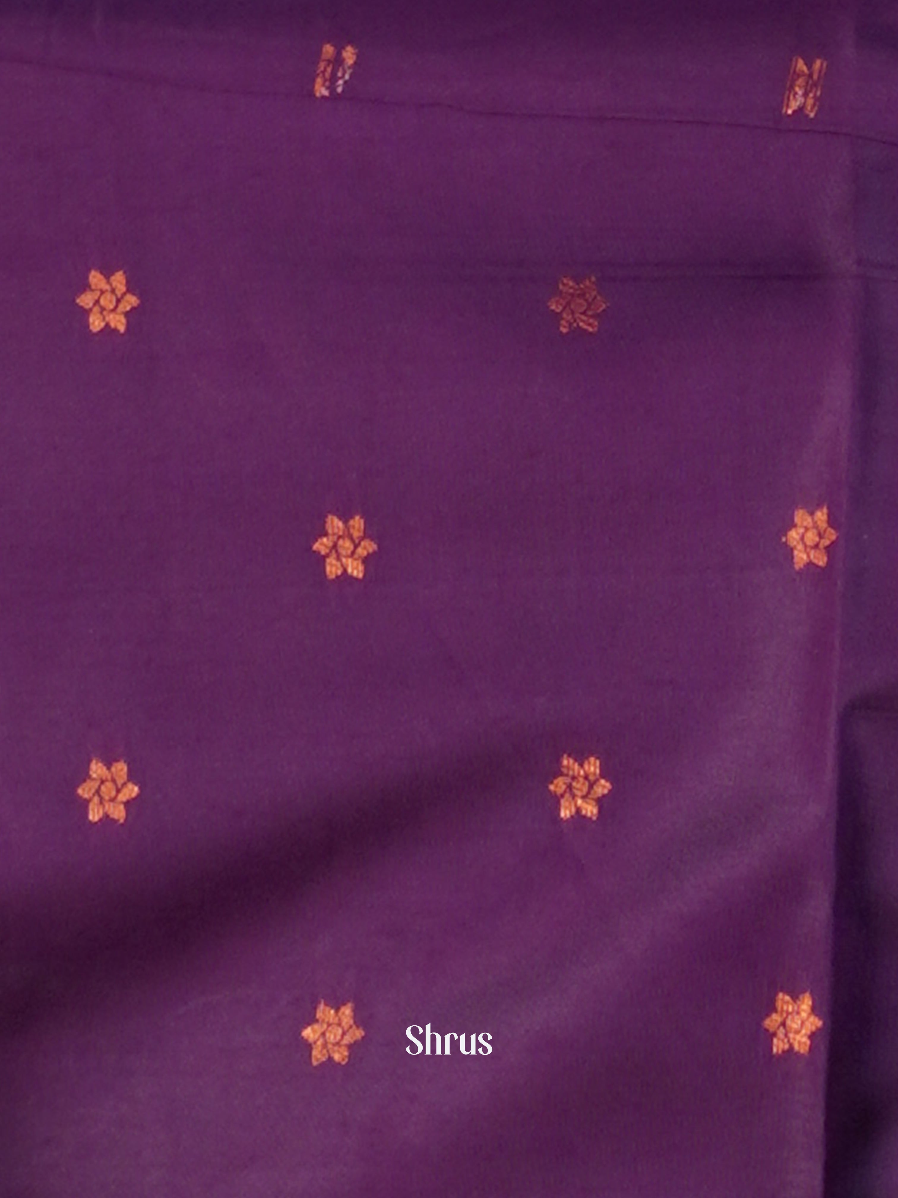Grey & Purple- Semi Arani Silk Saree - Shop on ShrusEternity.com