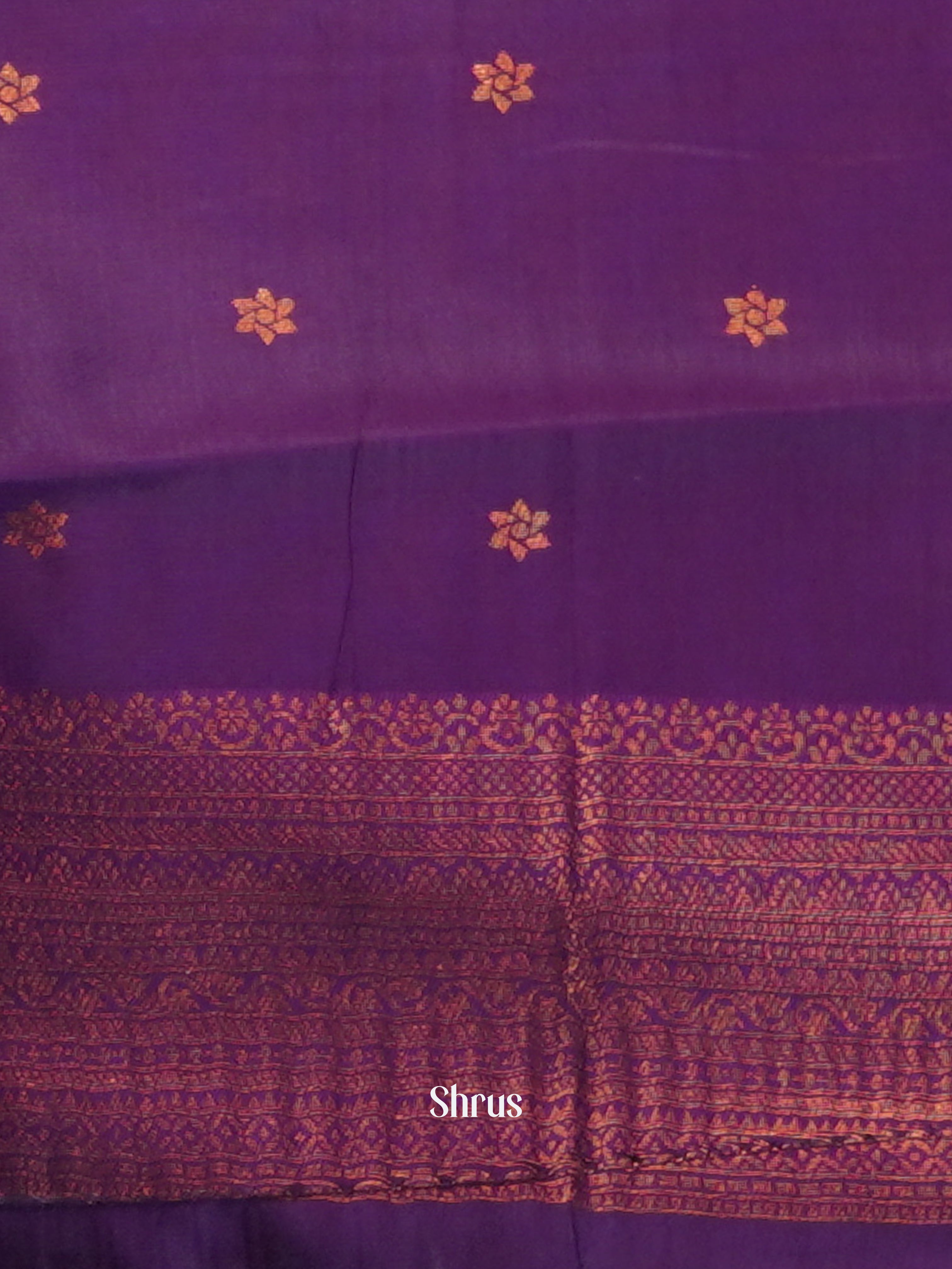 Orange & Purple - Semi Arani Silk Saree - Shop on ShrusEternity.com