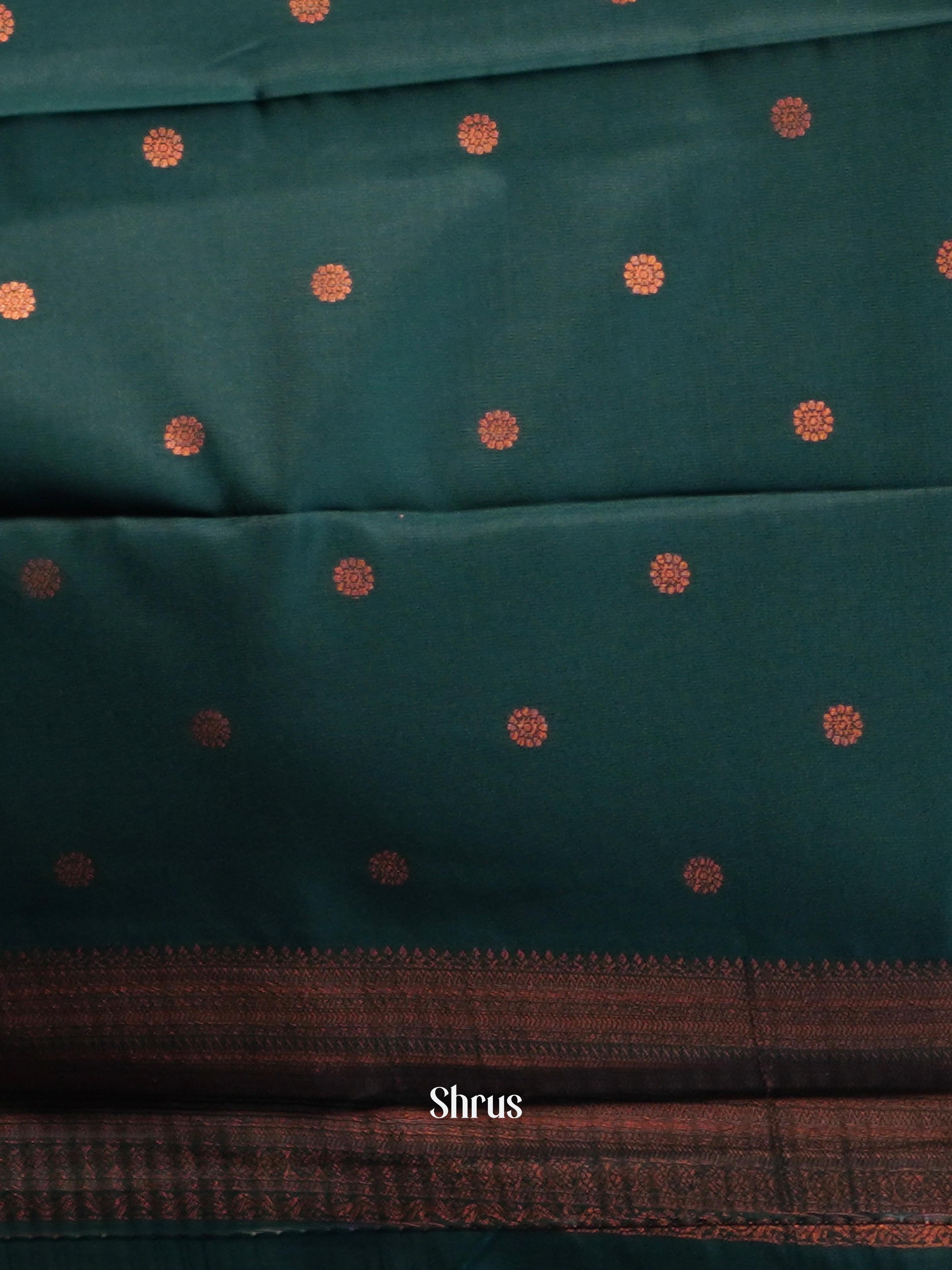 Light Green & Green - Semi Arani Silk Saree - Shop on ShrusEternity.com