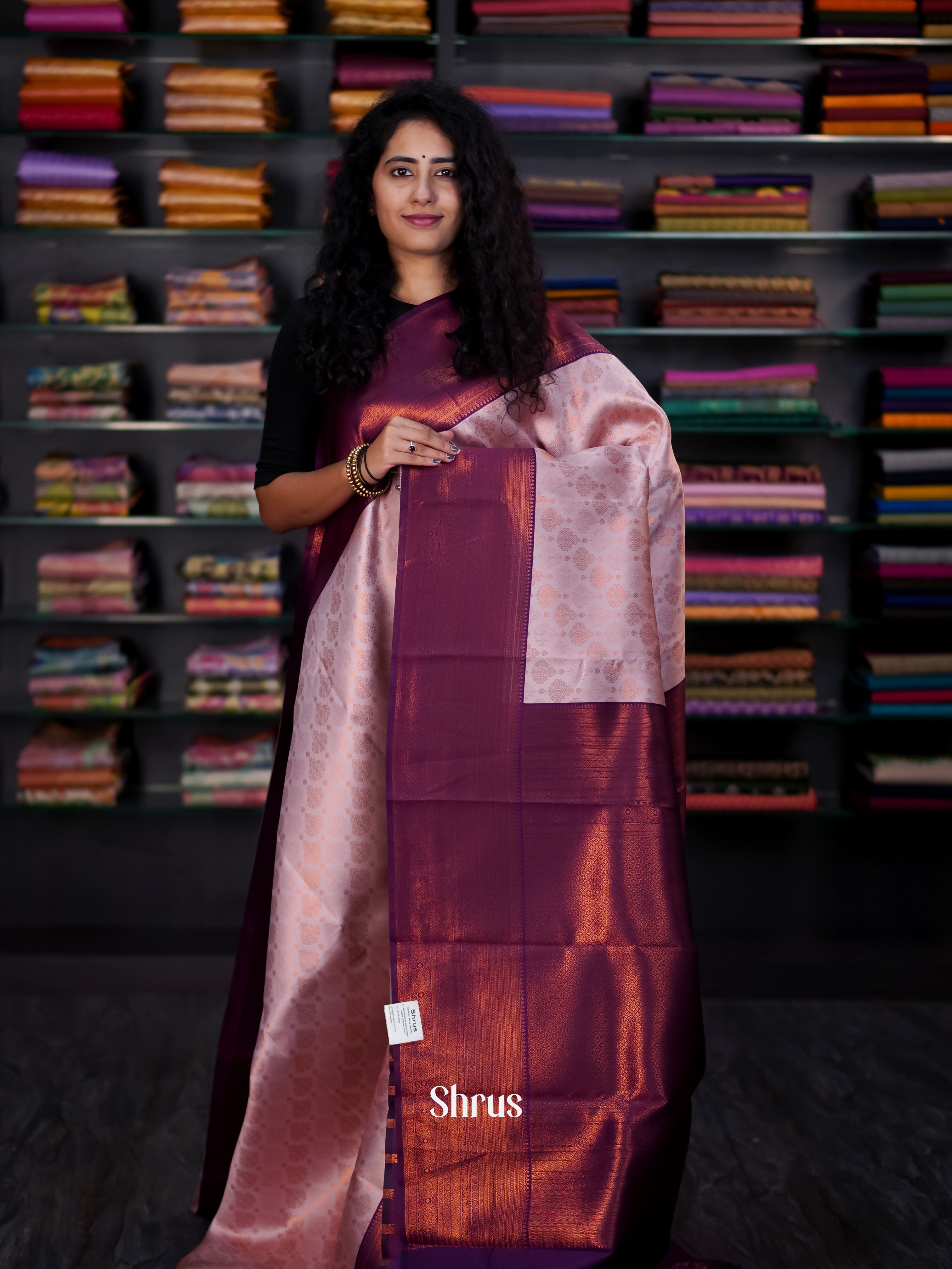 Lavender & Purple - Semi Arani Silk Saree - Shop on ShrusEternity.com