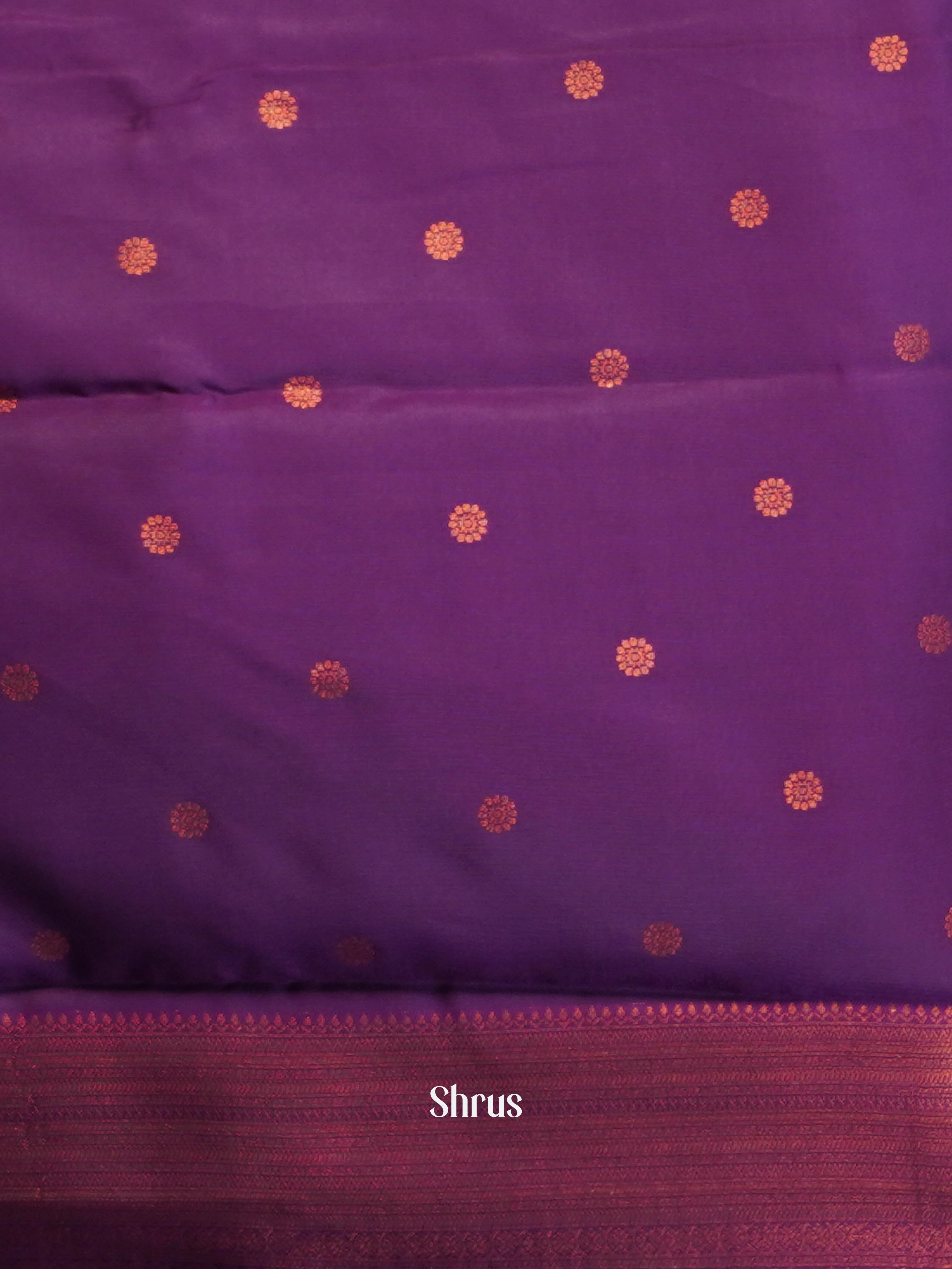 Orange & Violet - Semi Arani Silk Saree - Shop on ShrusEternity.com