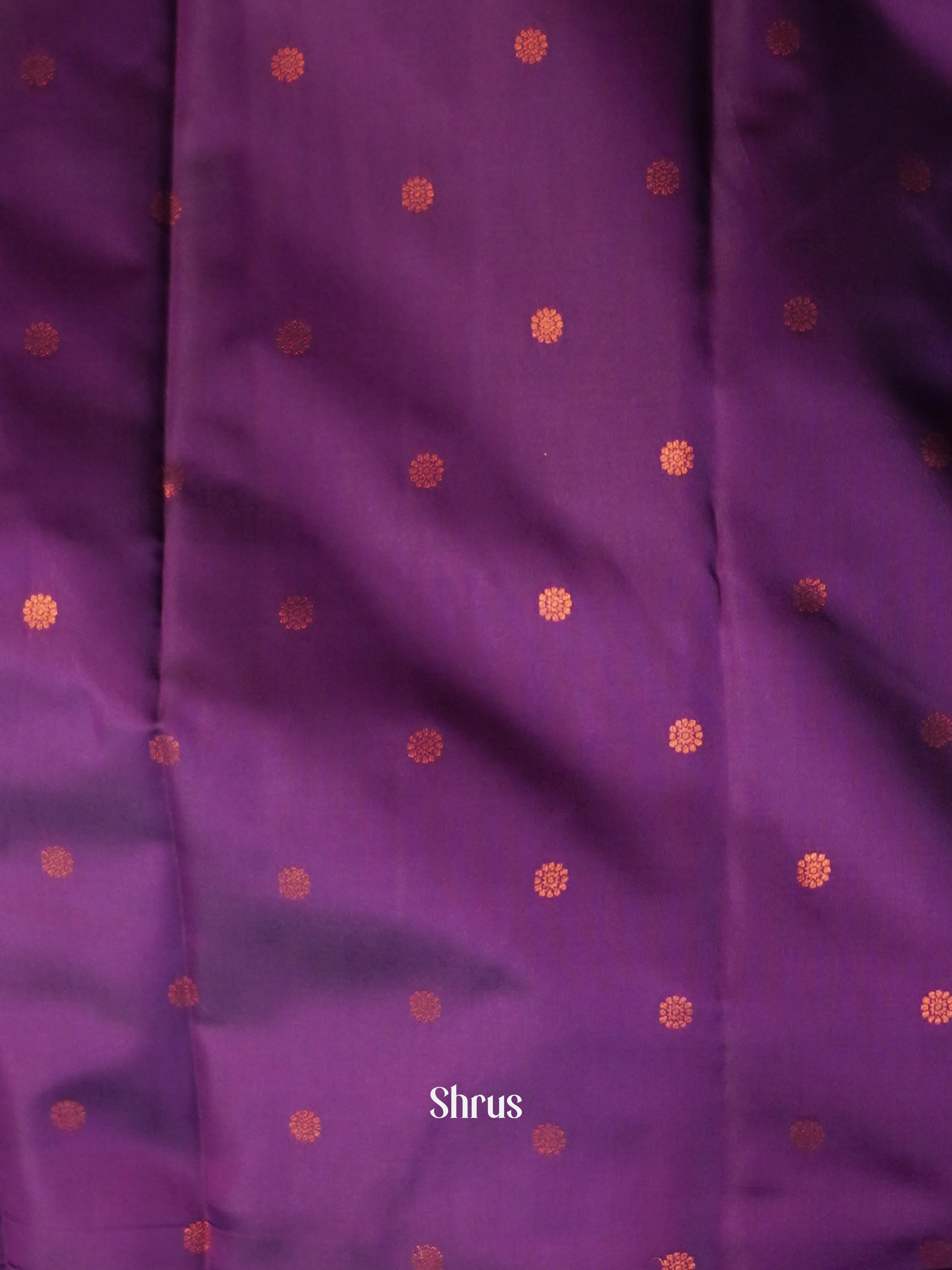 Blue & Purple- Semi Arani Silk Saree - Shop on ShrusEternity.com