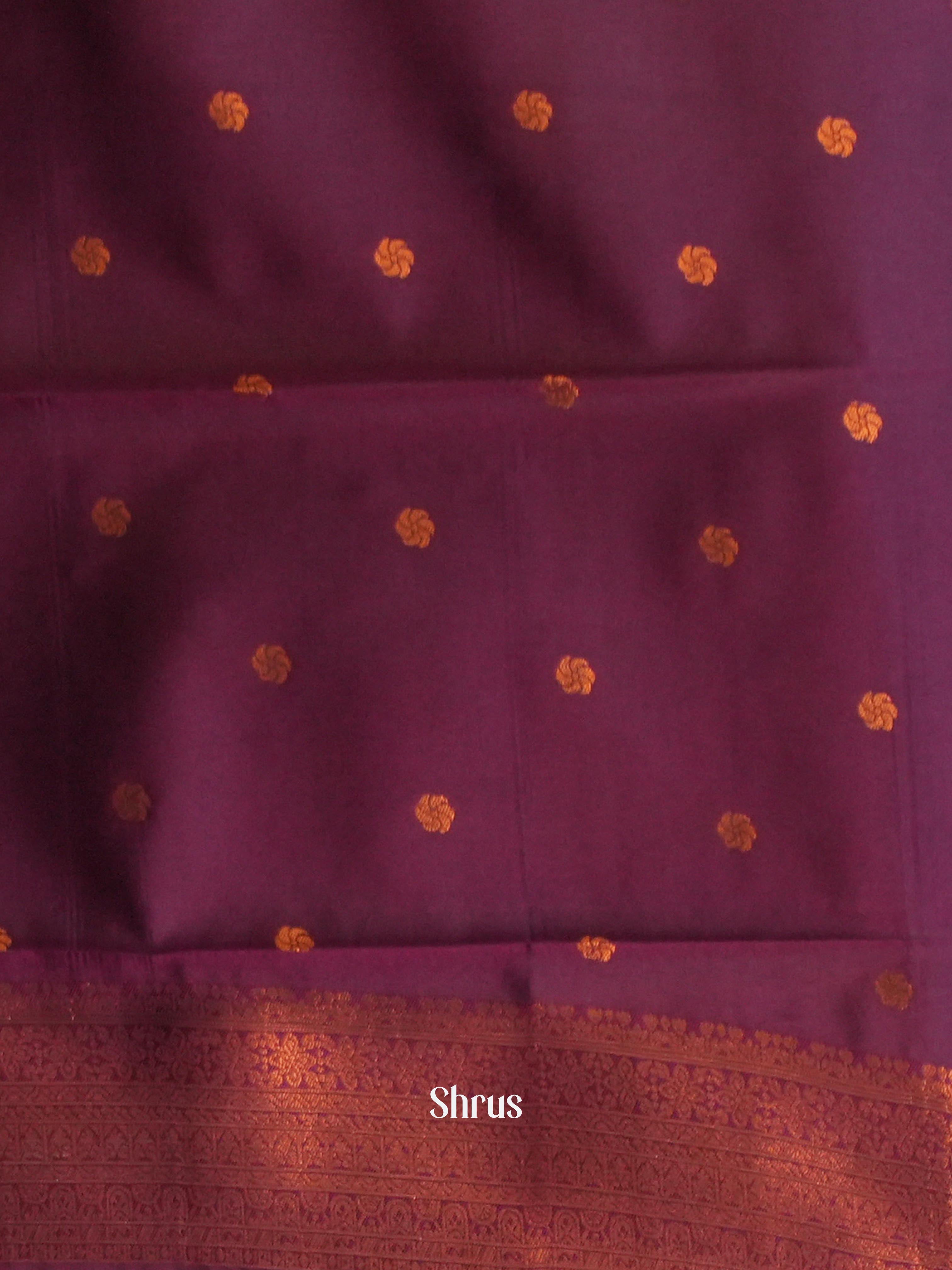 Brown & Purple - Semi Arani Silk Saree - Shop on ShrusEternity.com