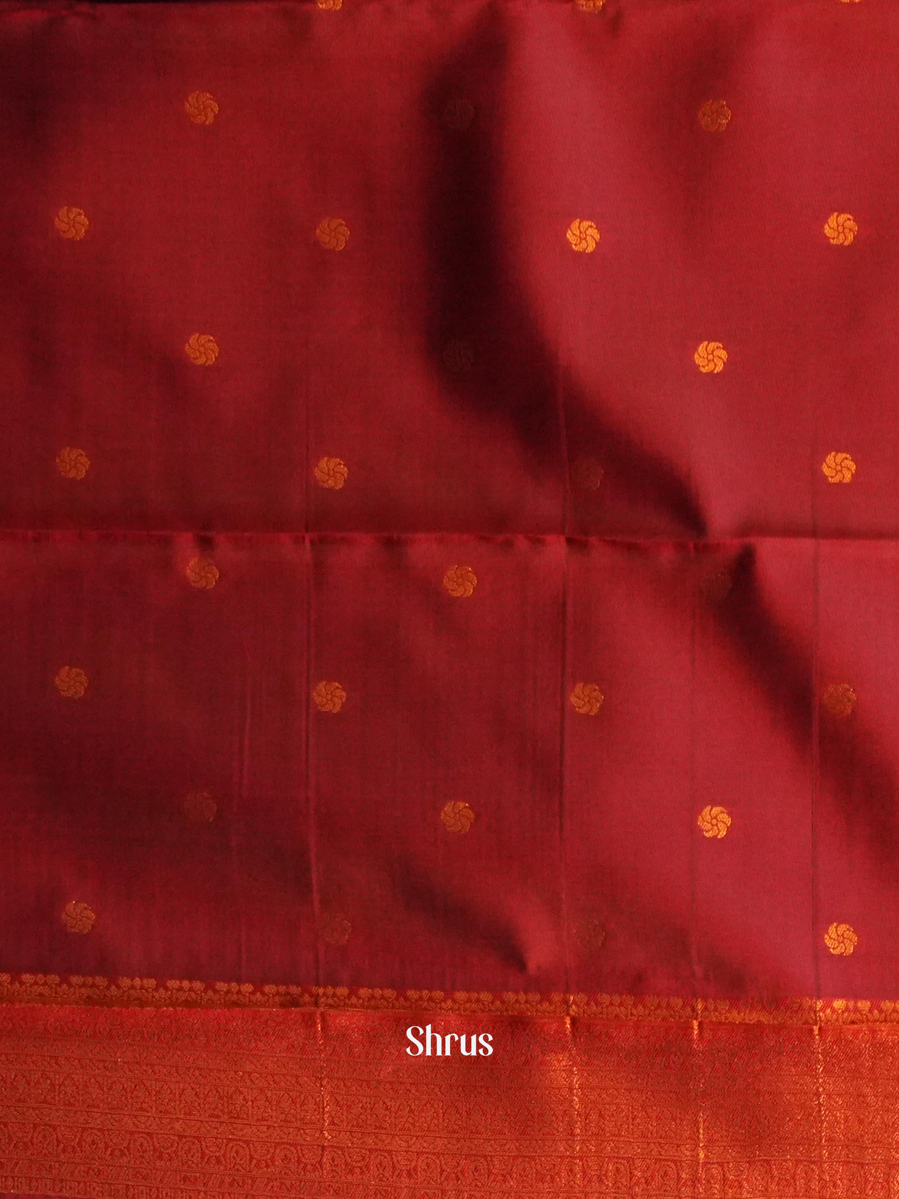 Green & Maroon- Semi Arani Silk Saree - Shop on ShrusEternity.com
