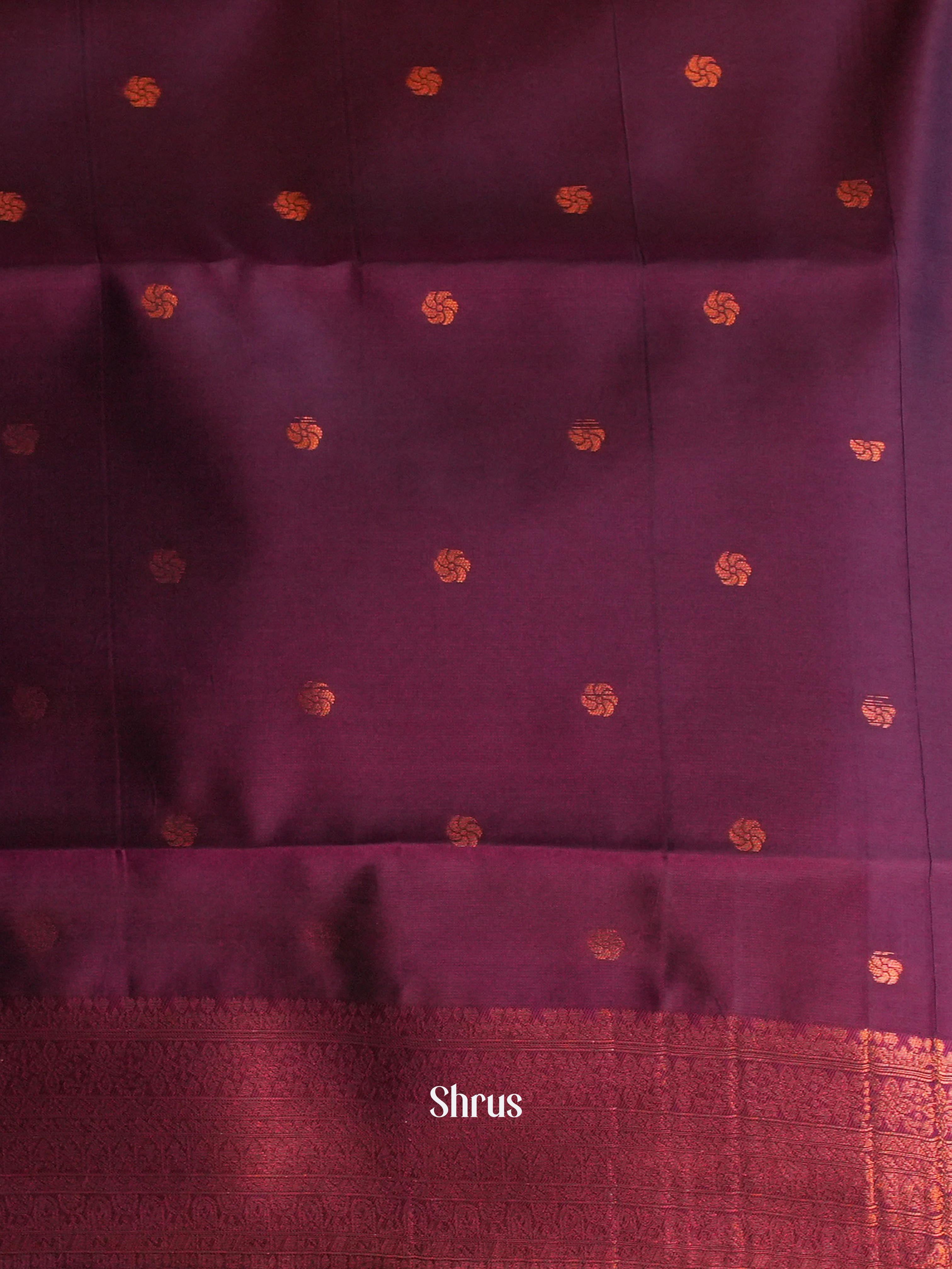 Grey & Purple - Semi Arani Silk Saree - Shop on ShrusEternity.com