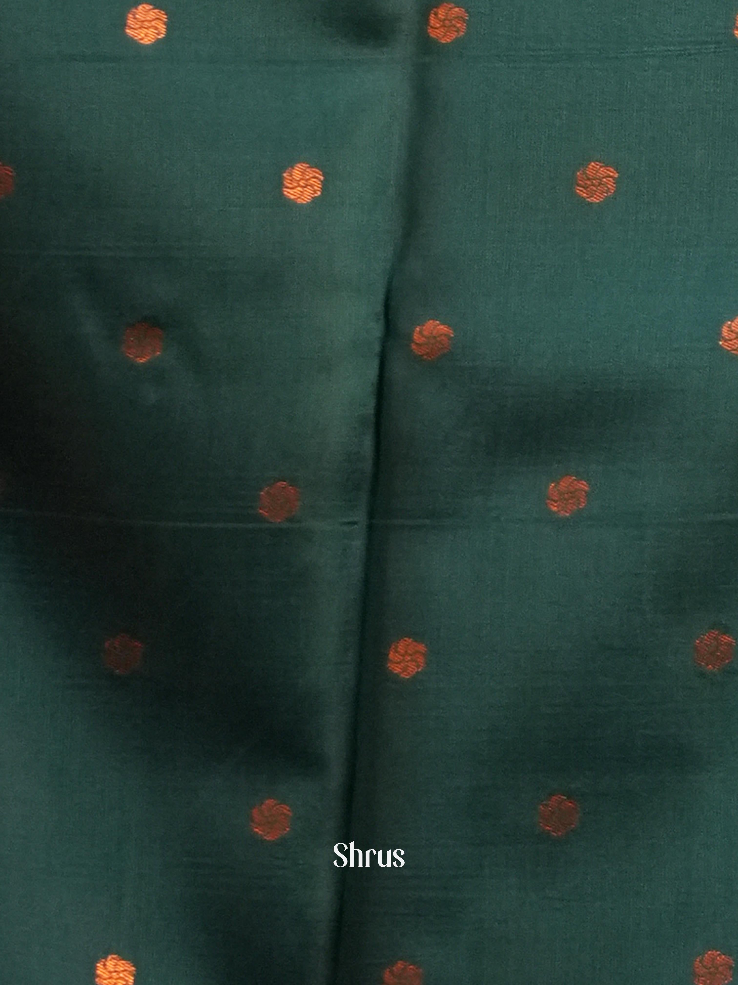 Dusty Brown & Green - Semi Arani Silk Saree - Shop on ShrusEternity.com