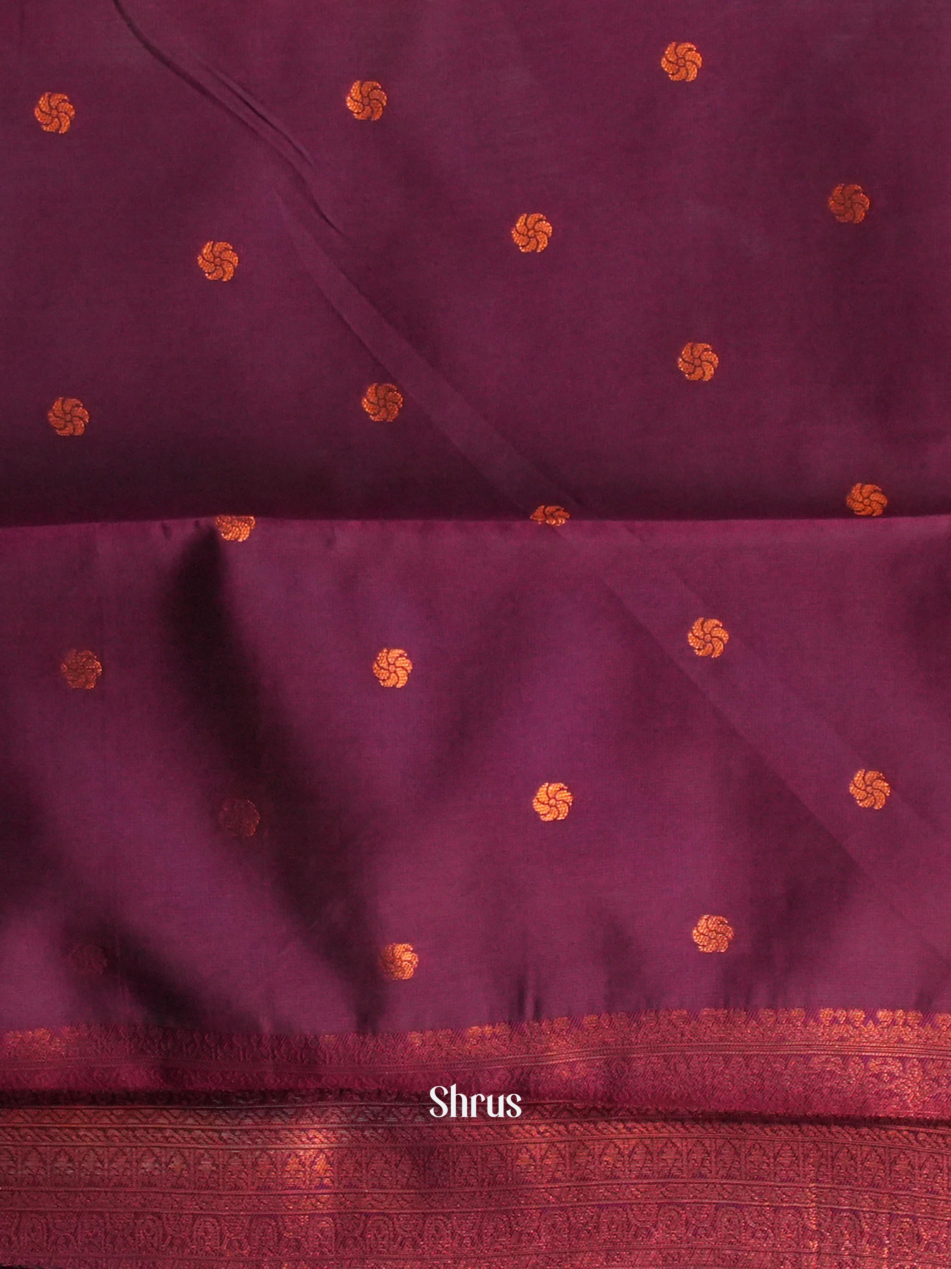Orange & Purple- Semi Arani Silk Saree - Shop on ShrusEternity.com