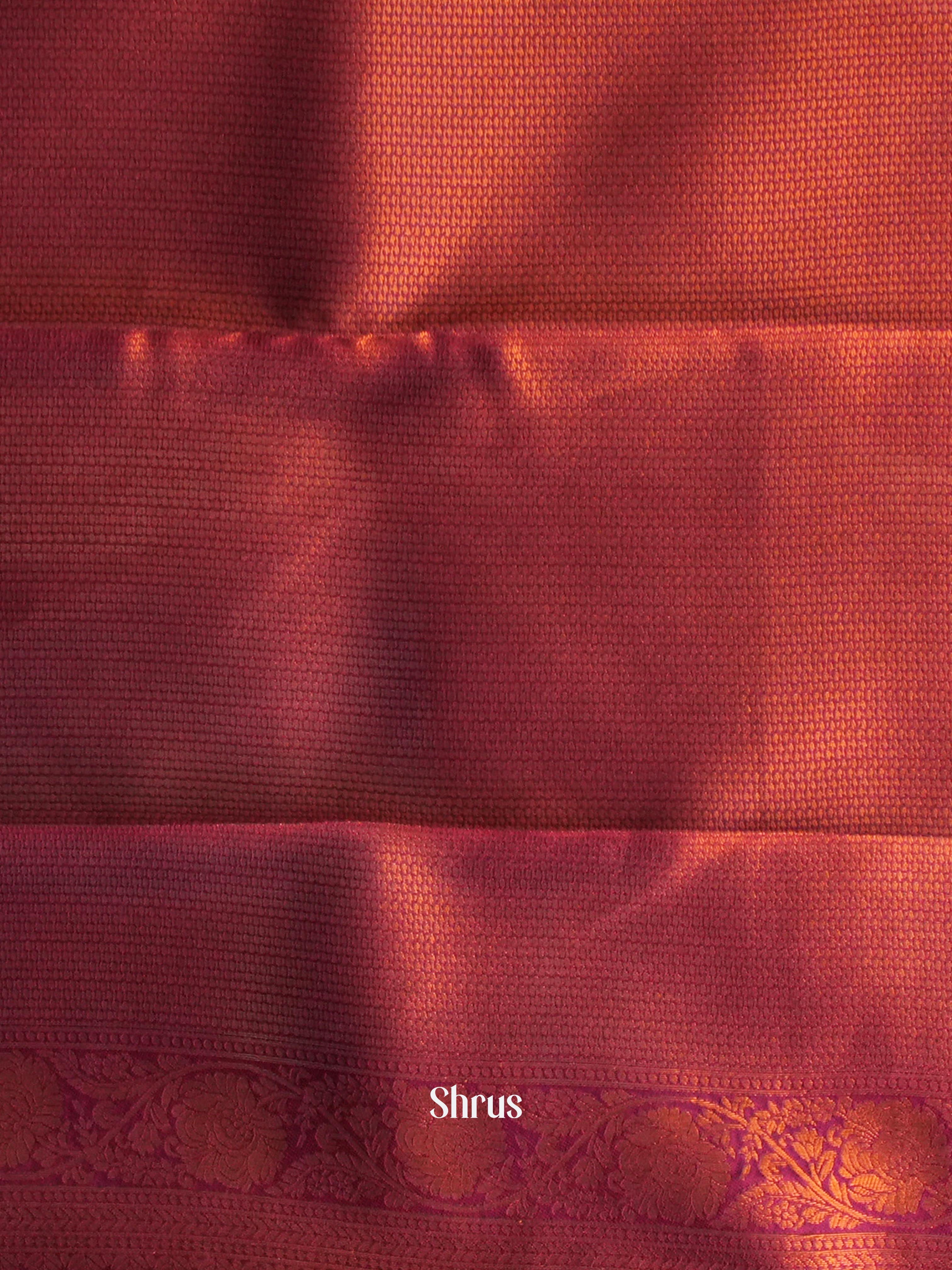 Blue & Maroon - Semi Arani Silk Saree - Shop on ShrusEternity.com