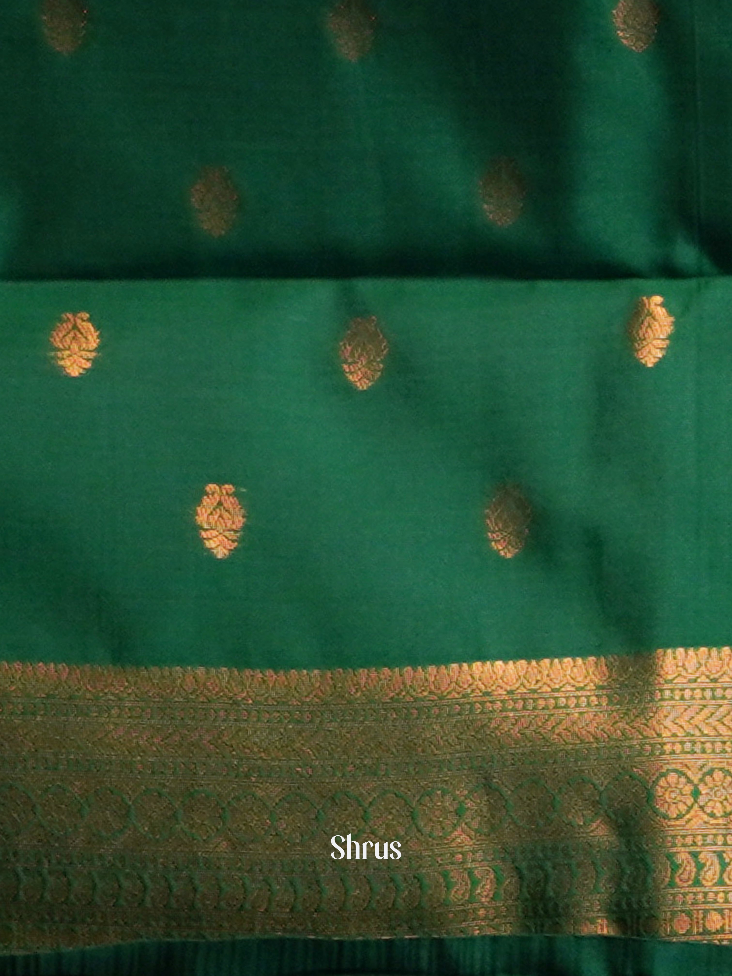 Dusty Pink & Green - Semi Arani Silk Saree - Shop on ShrusEternity.com