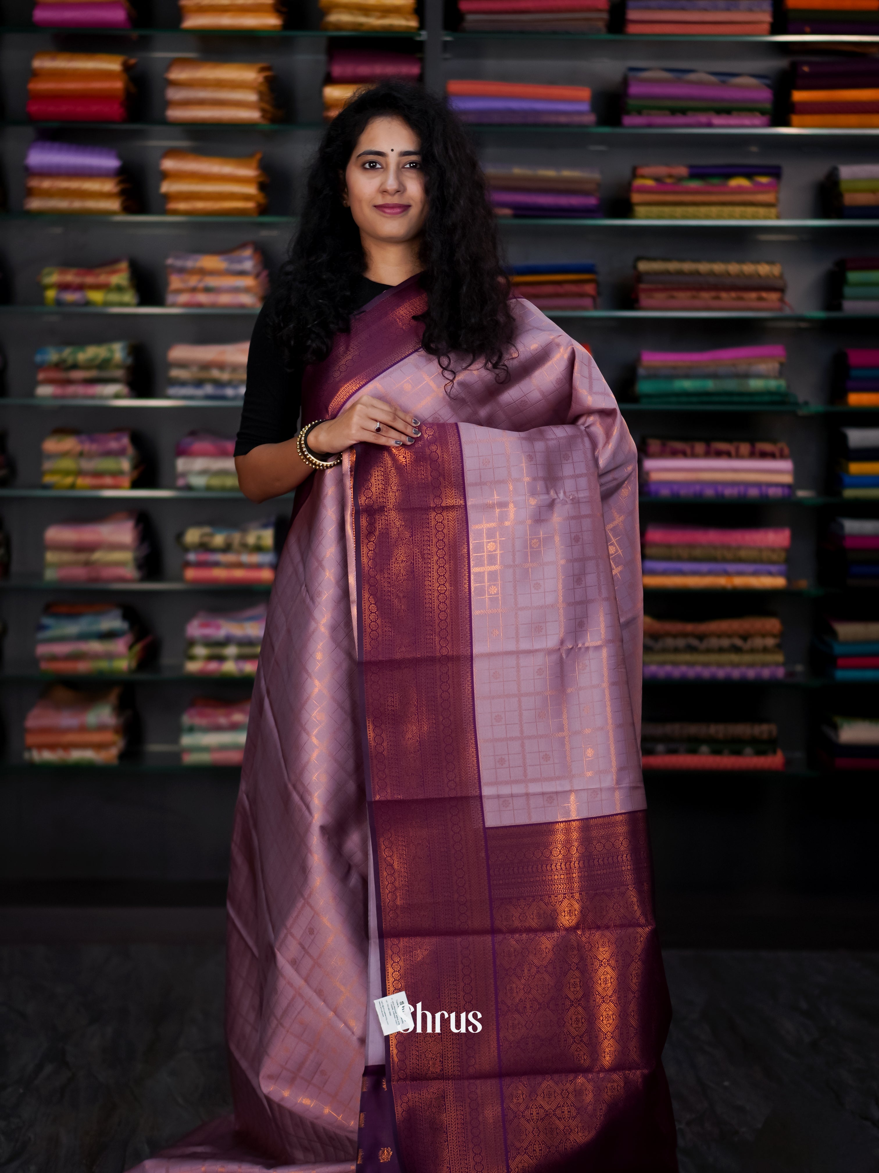 Lavender & Purple - Semi Arani Silk Saree - Shop on ShrusEternity.com