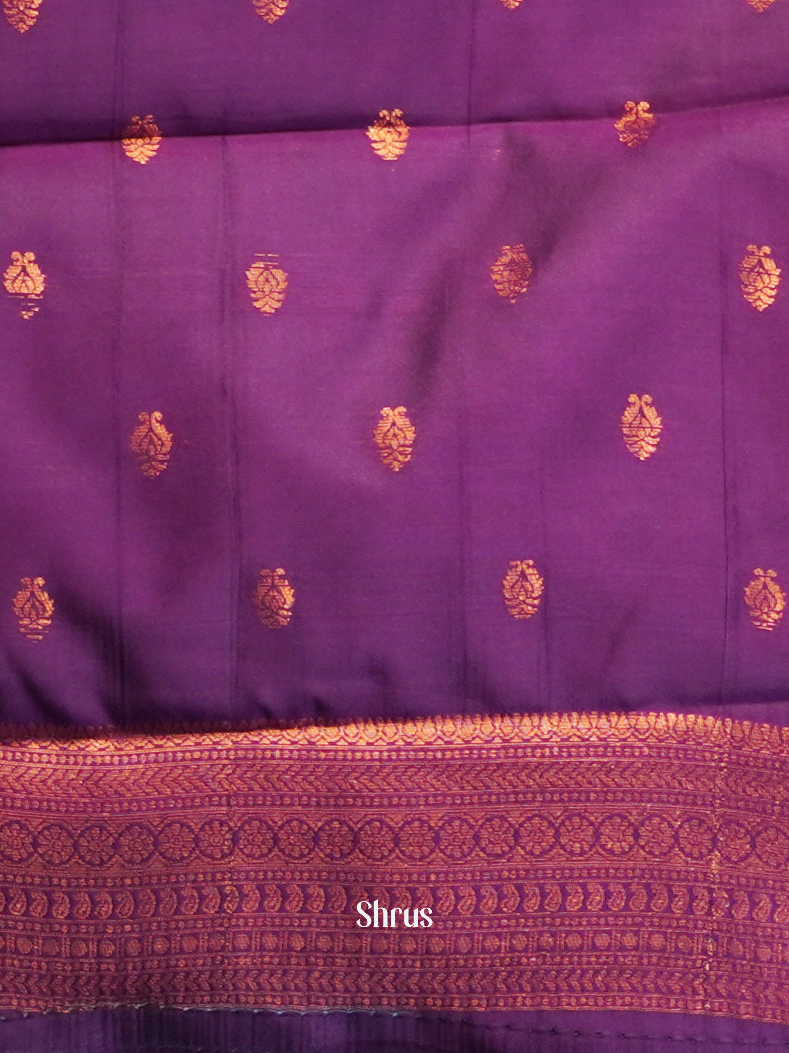 Lavender & Purple - Semi Arani Silk Saree - Shop on ShrusEternity.com
