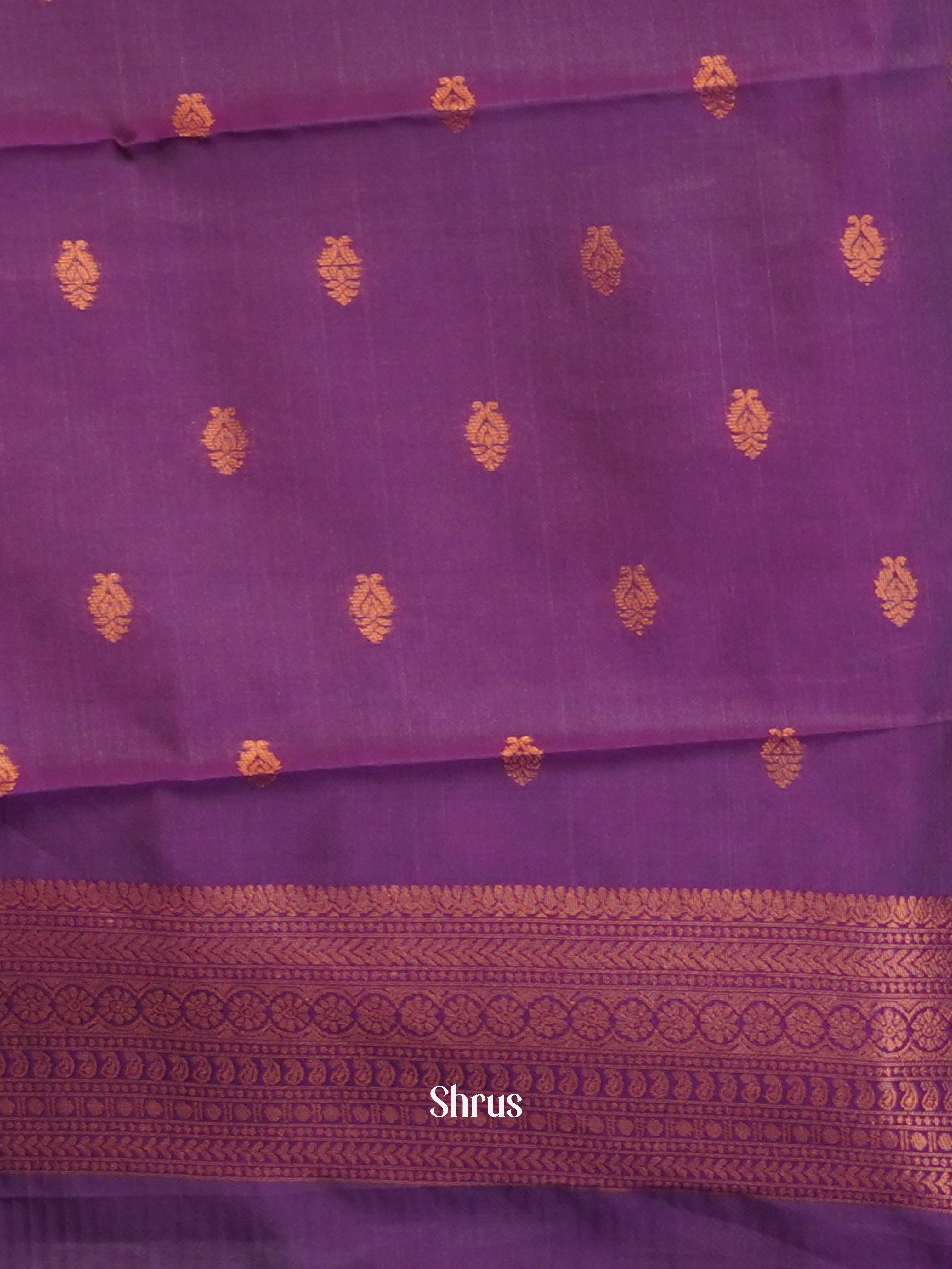 Dusty Pink & Purple - Semi Arani Silk Saree - Shop on ShrusEternity.com