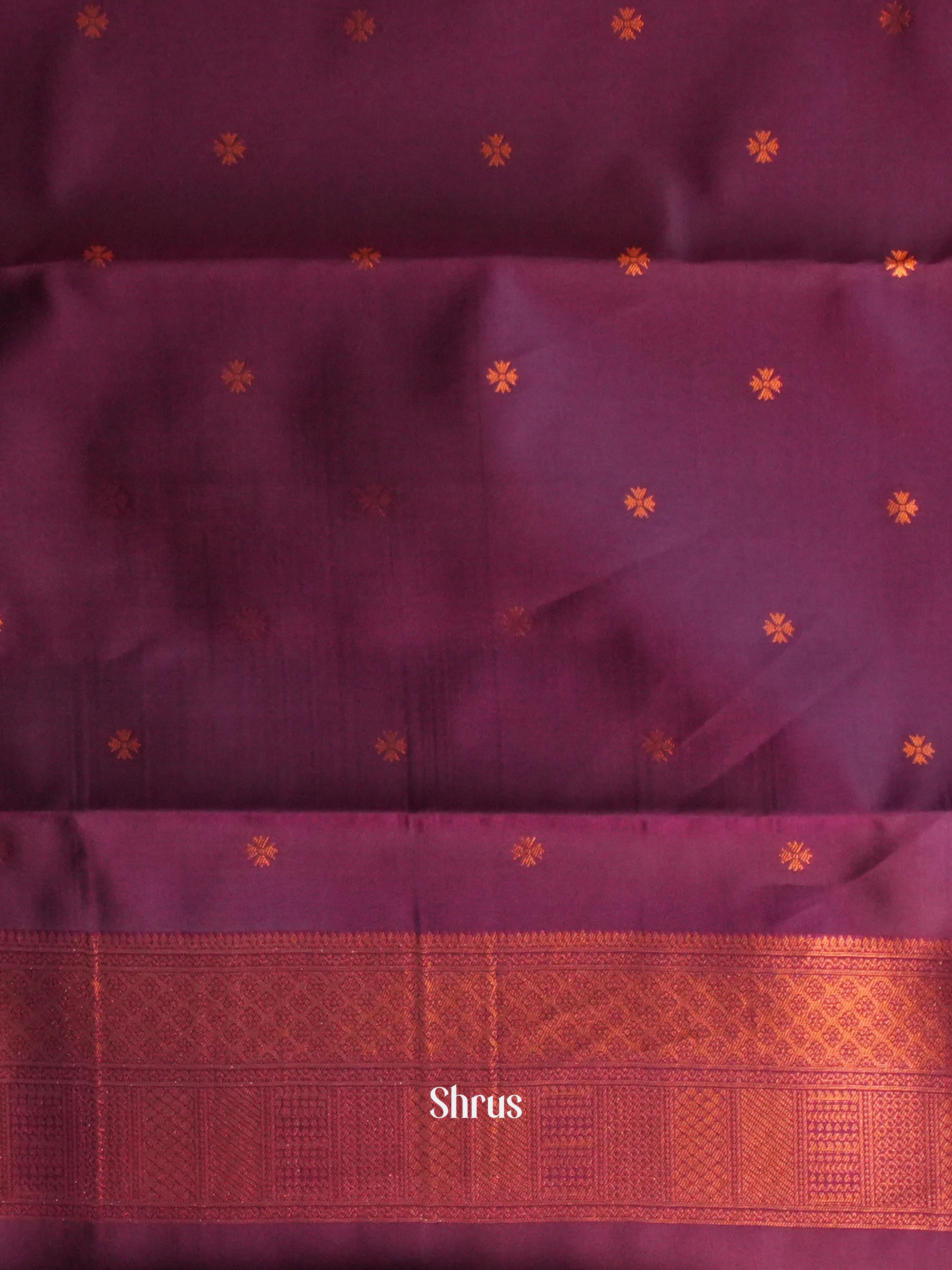 Grey & Purple- Semi Arani Silk Saree - Shop on ShrusEternity.com