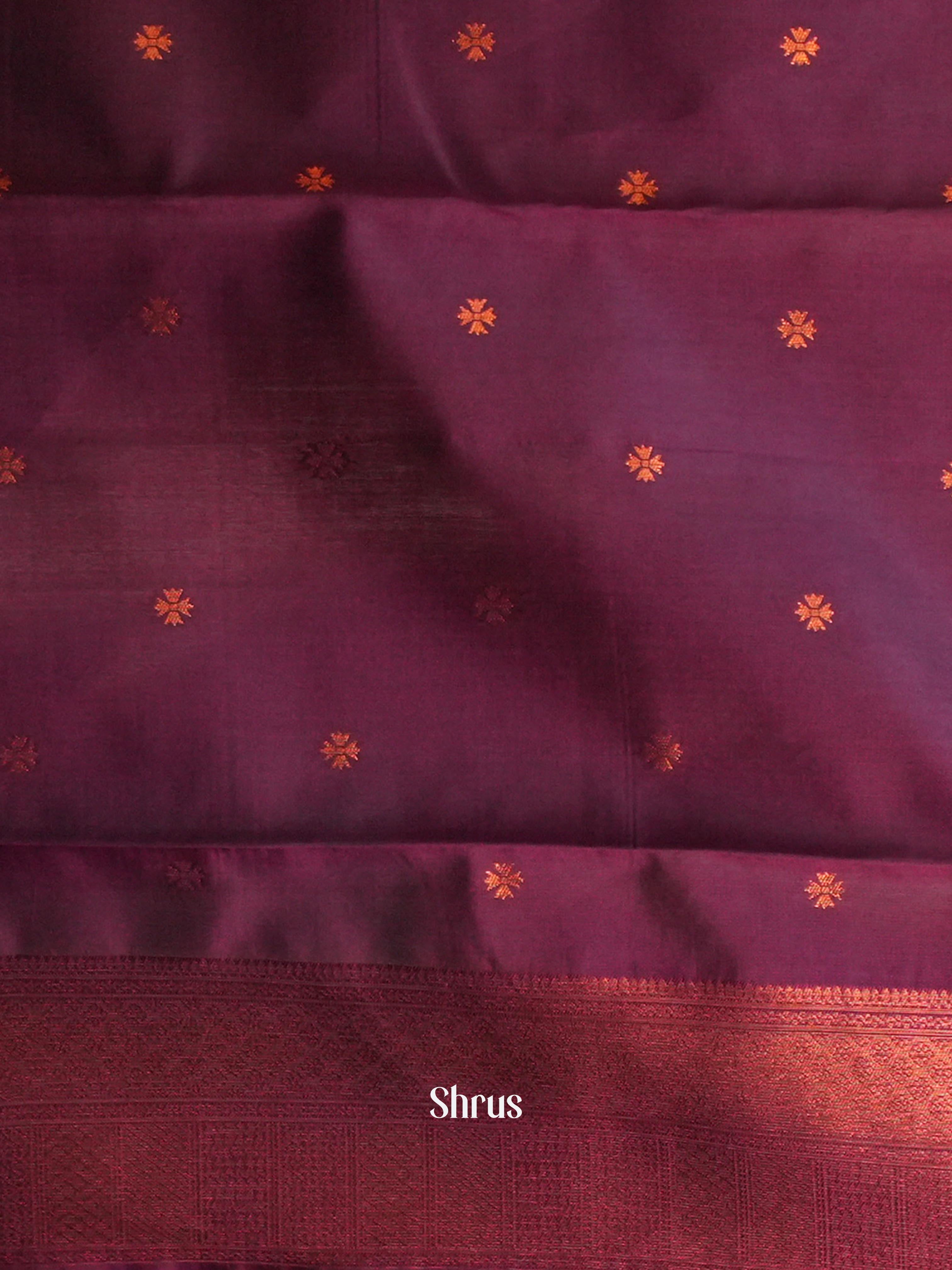 Grey & Purple- Semi Arani Silk Saree - Shop on ShrusEternity.com