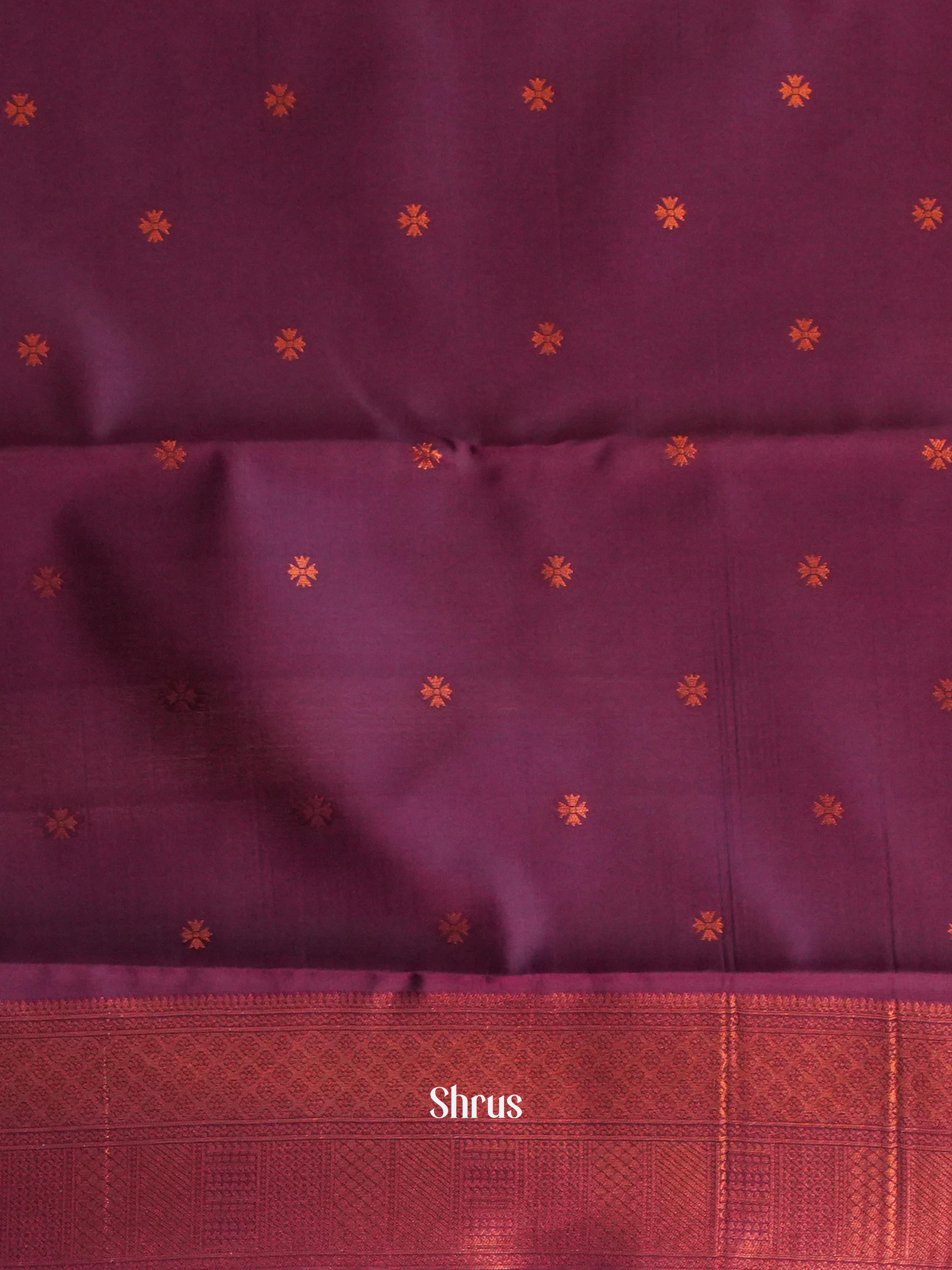 Orange & Purple - Semi Arani Silk Saree - Shop on ShrusEternity.com