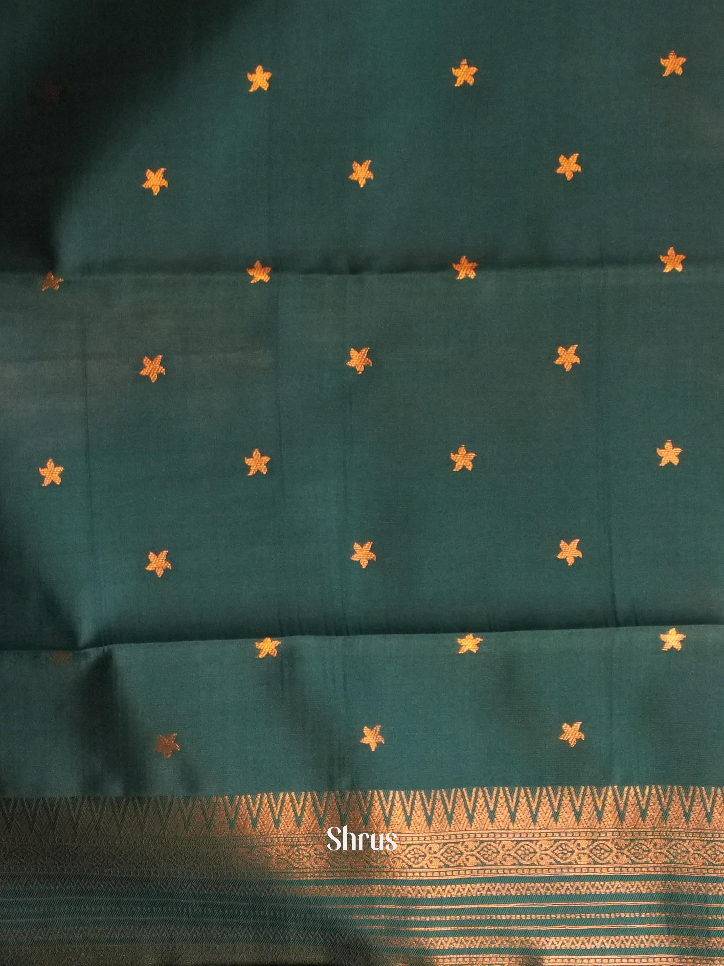 Dusty Brown & Green- Semi Arani Silk Saree - Shop on ShrusEternity.com