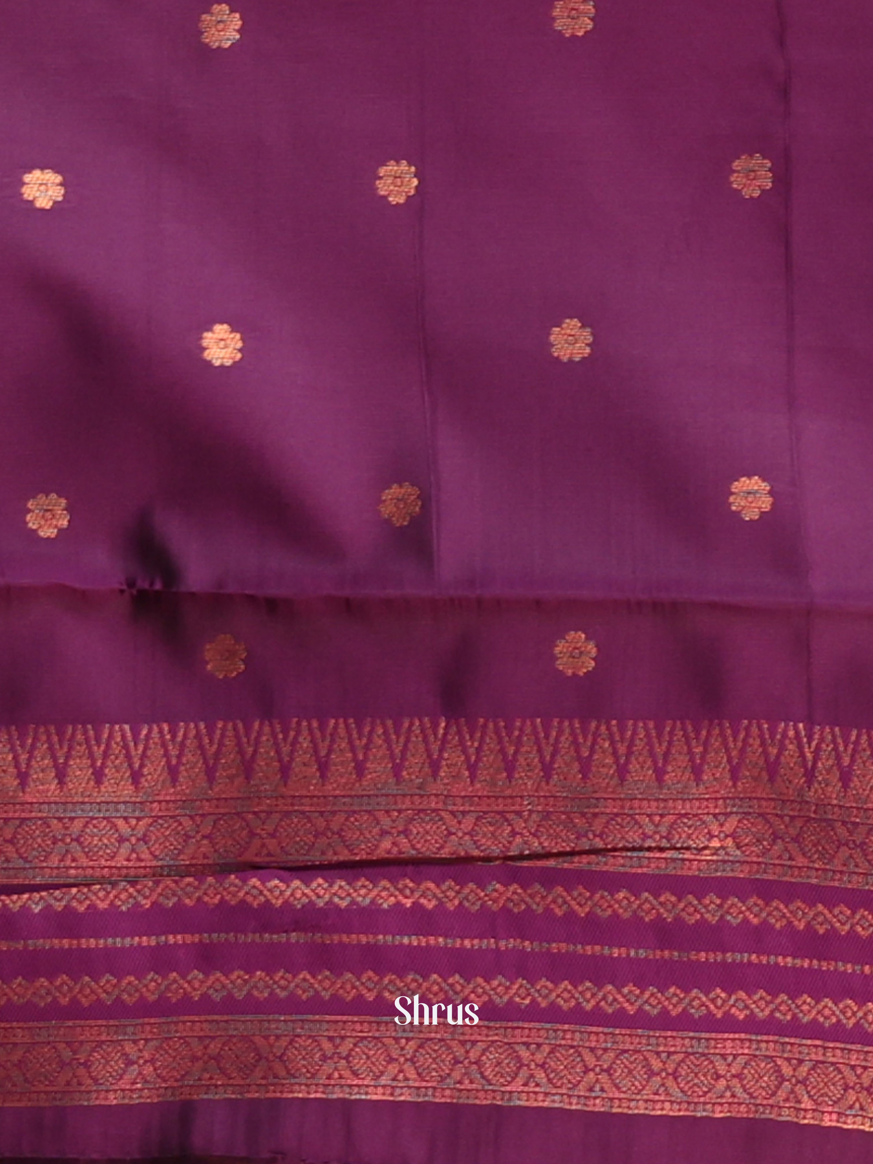 Blue & Purple- Semi Arani Silk Saree - Shop on ShrusEternity.com