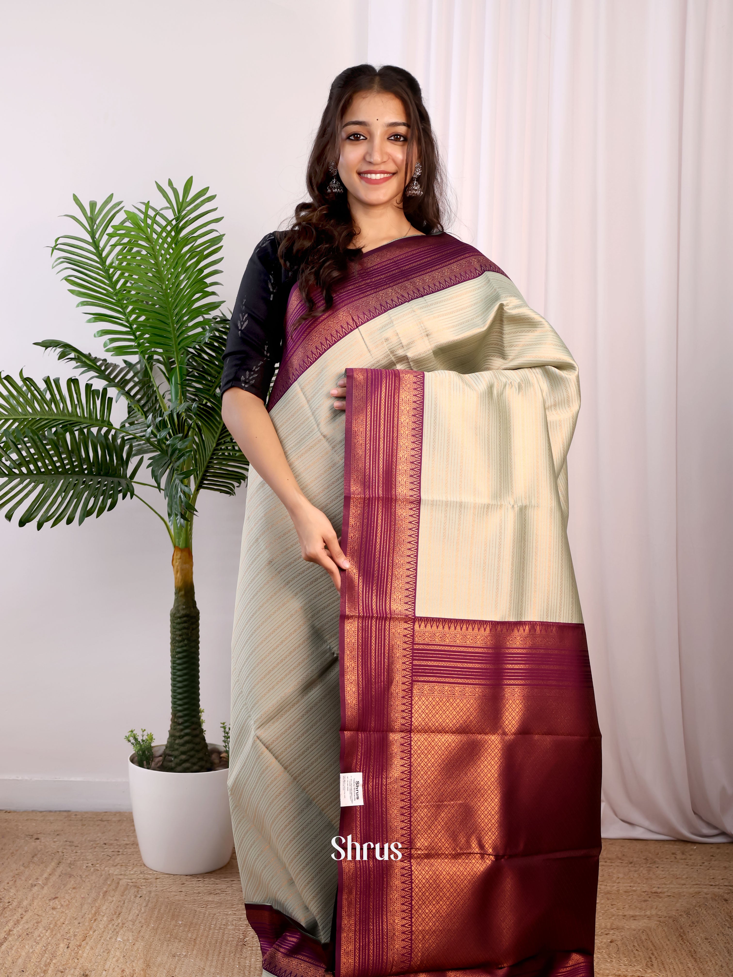Green & Purple - Semi Arani Silk Saree - Shop on ShrusEternity.com