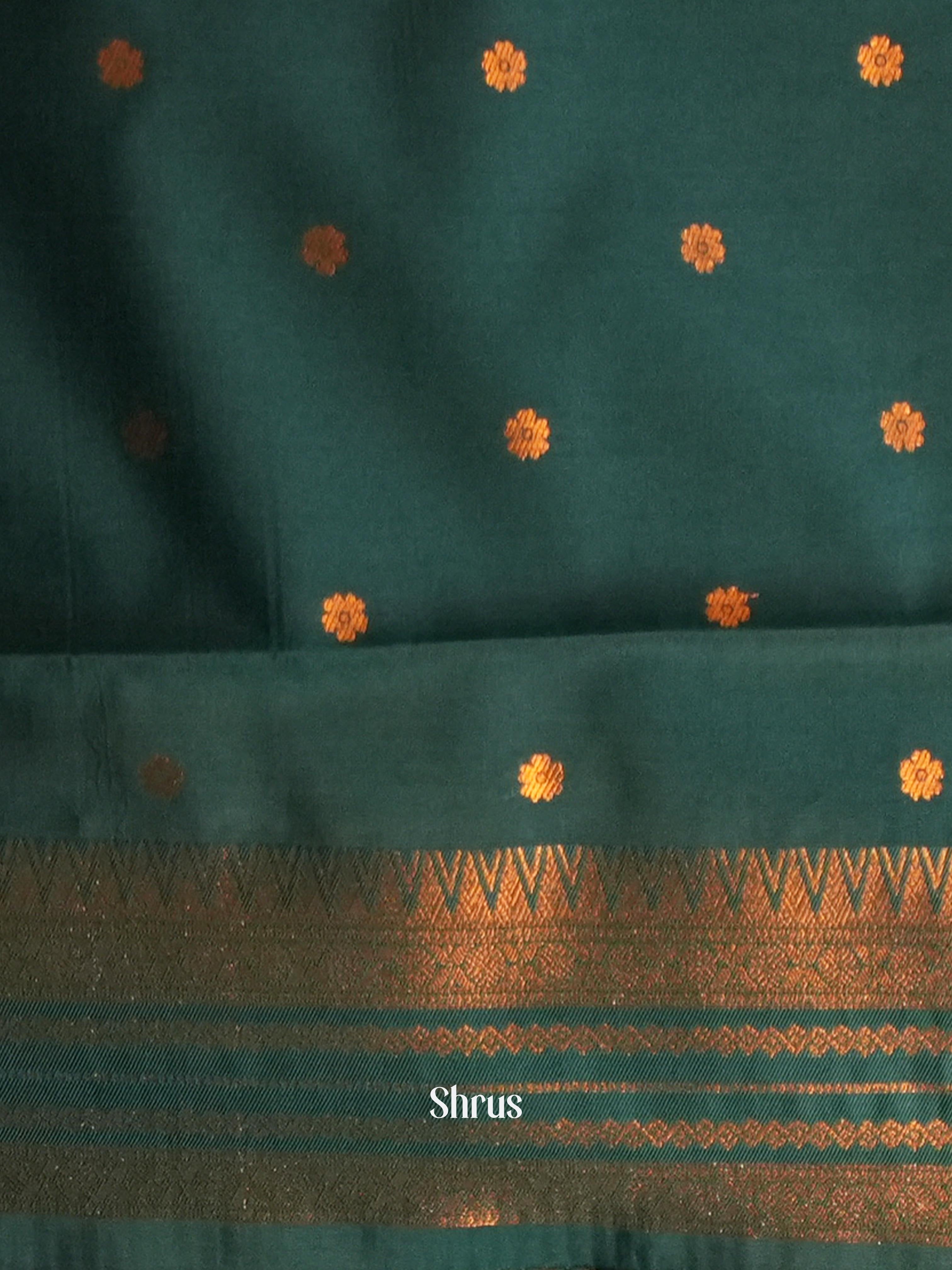Light Green & Green- Semi Arani Silk Saree - Shop on ShrusEternity.com