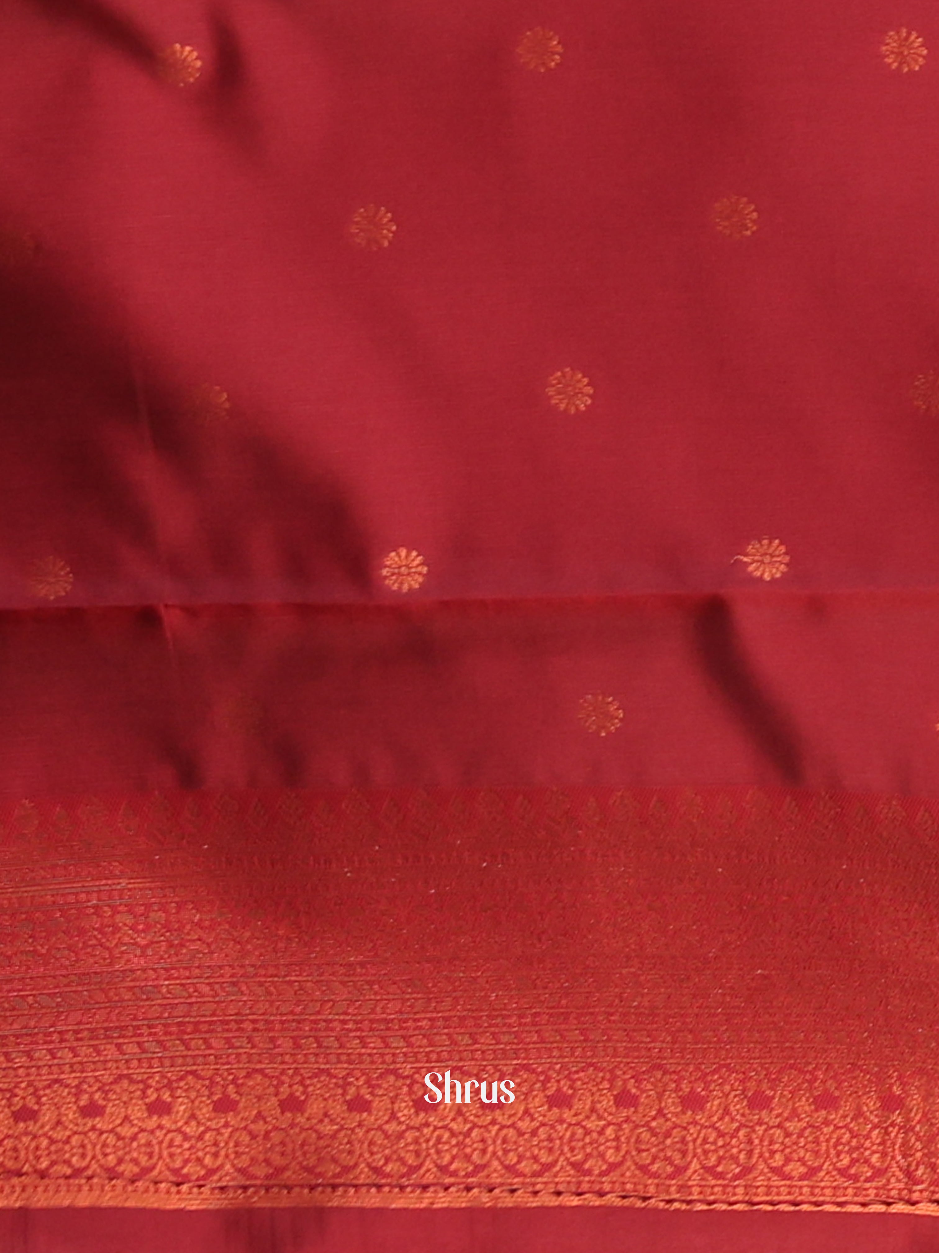 Beige & Maroon - Semi Arani Silk Saree - Shop on ShrusEternity.com