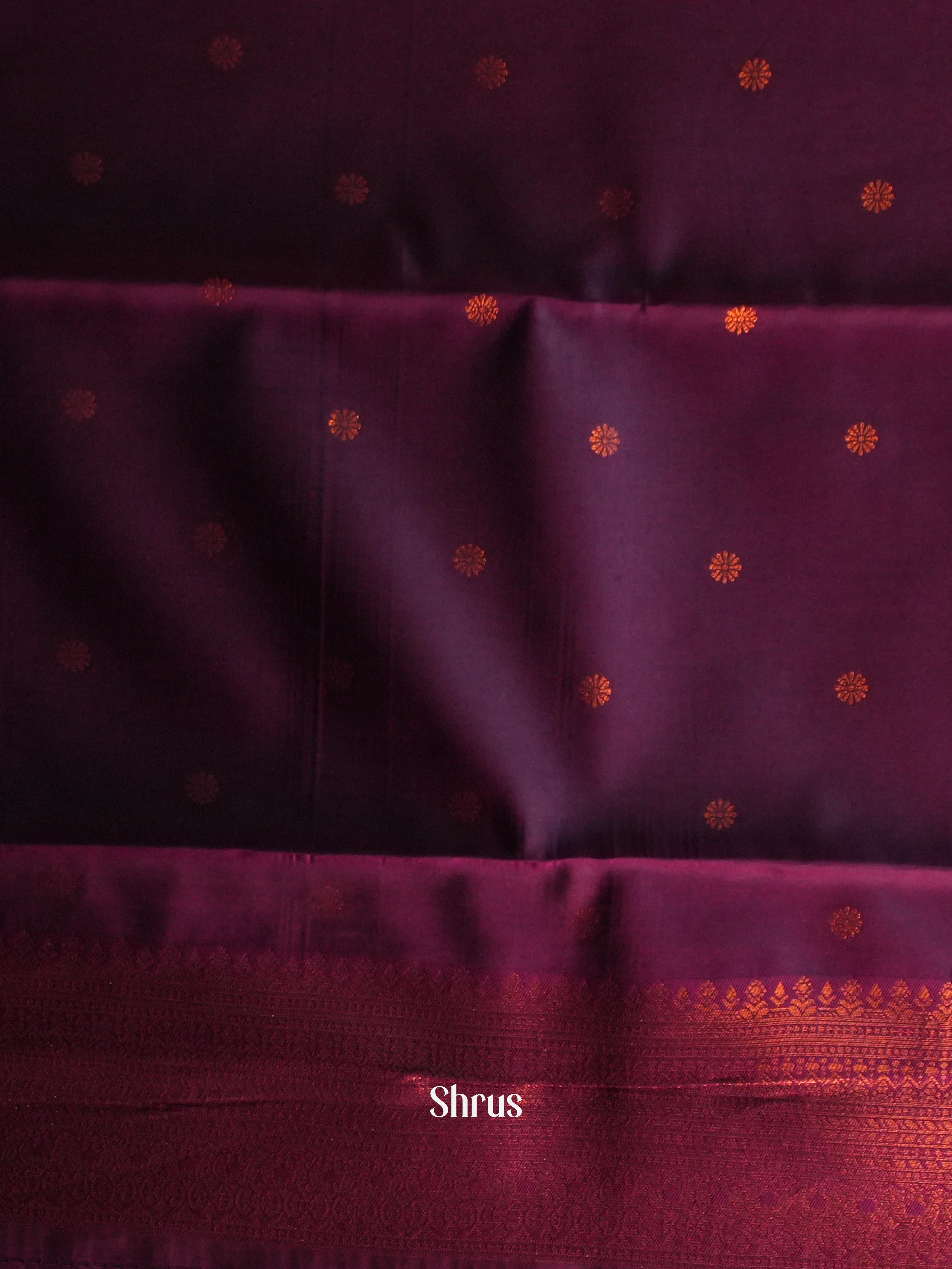 Peach & Purple- Semi Arani Silk Saree - Shop on ShrusEternity.com