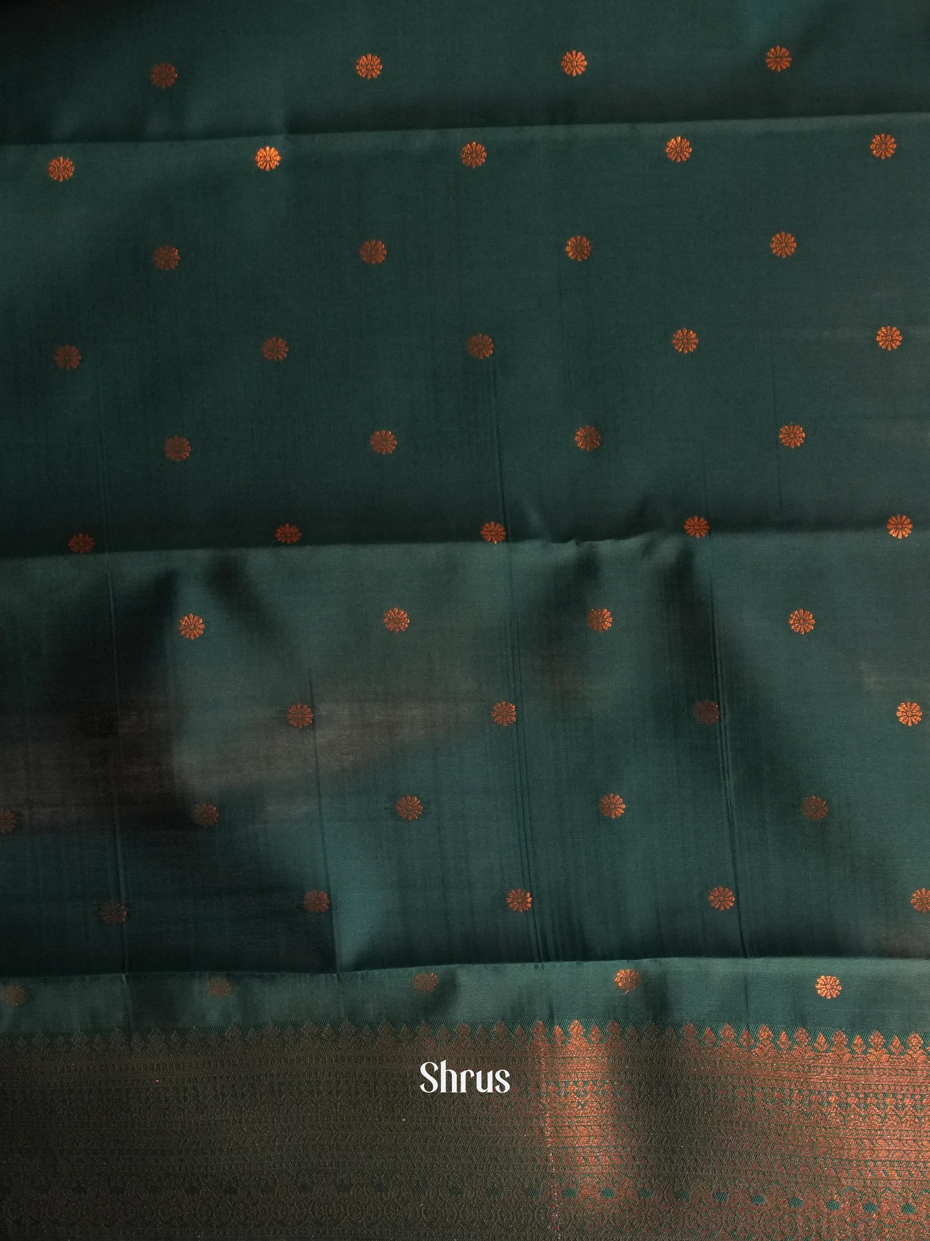 Dusty Brown & Green - Semi Arani Silk Saree - Shop on ShrusEternity.com