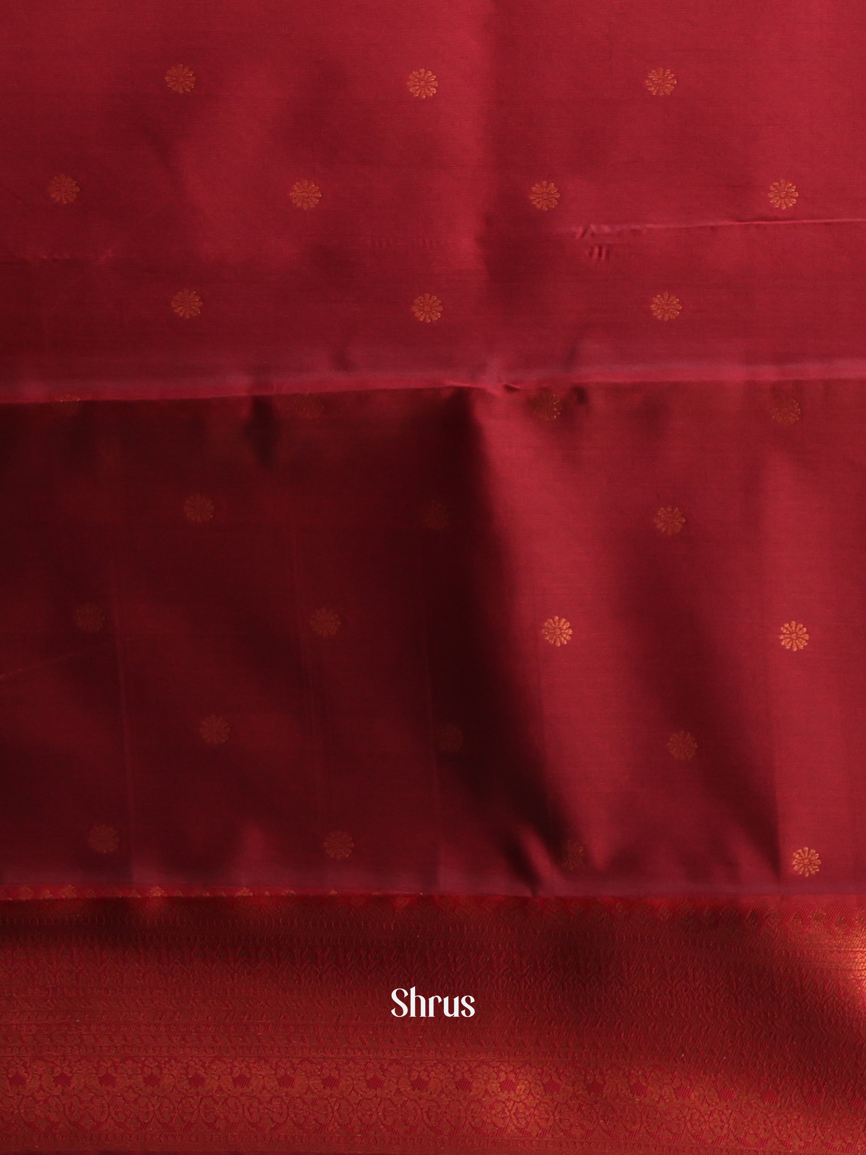 Beige & Maroon - Semi Arani Silk Saree - Shop on ShrusEternity.com