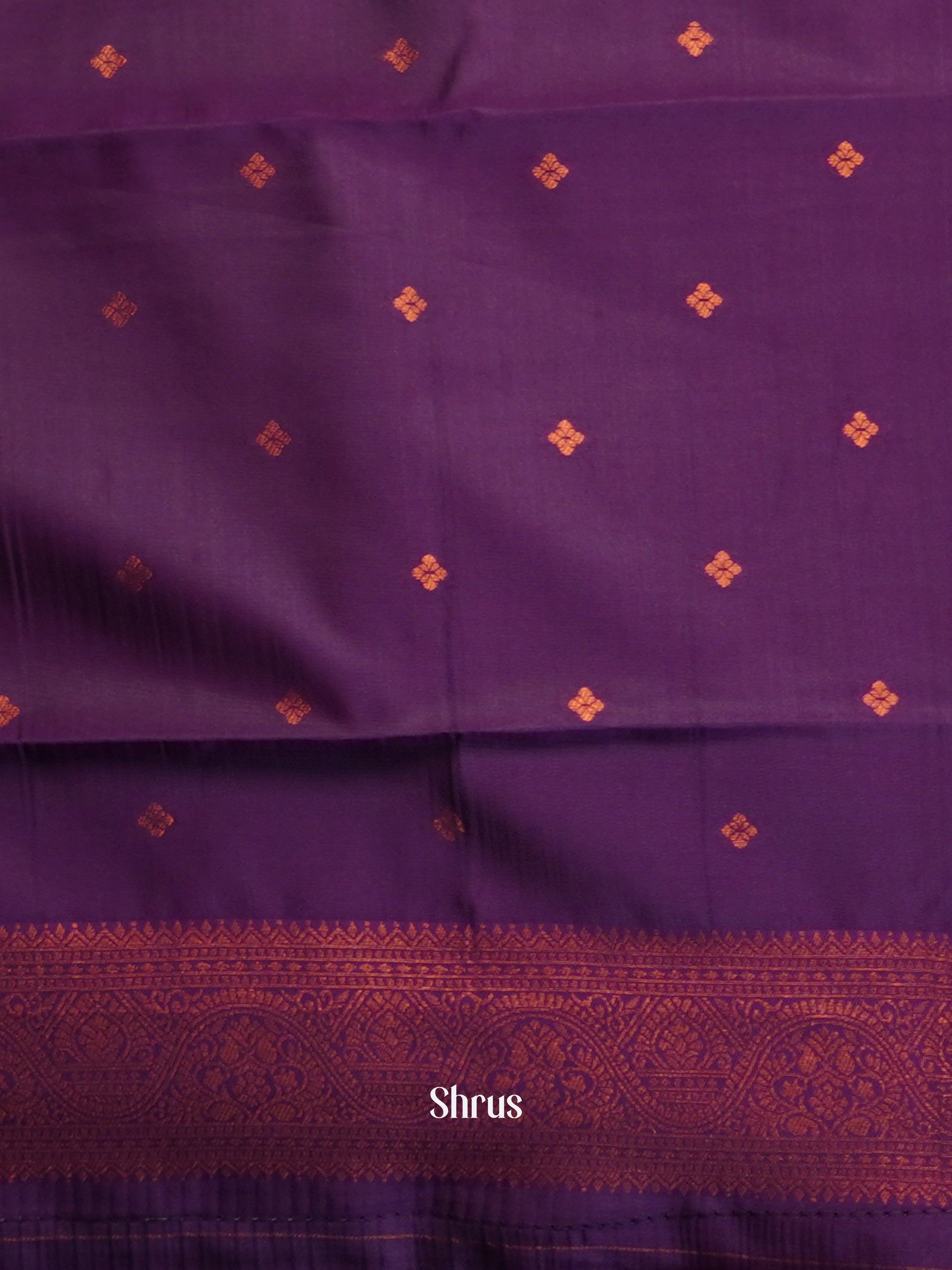 Blue & Purple - Semi Arani Silk Saree - Shop on ShrusEternity.com