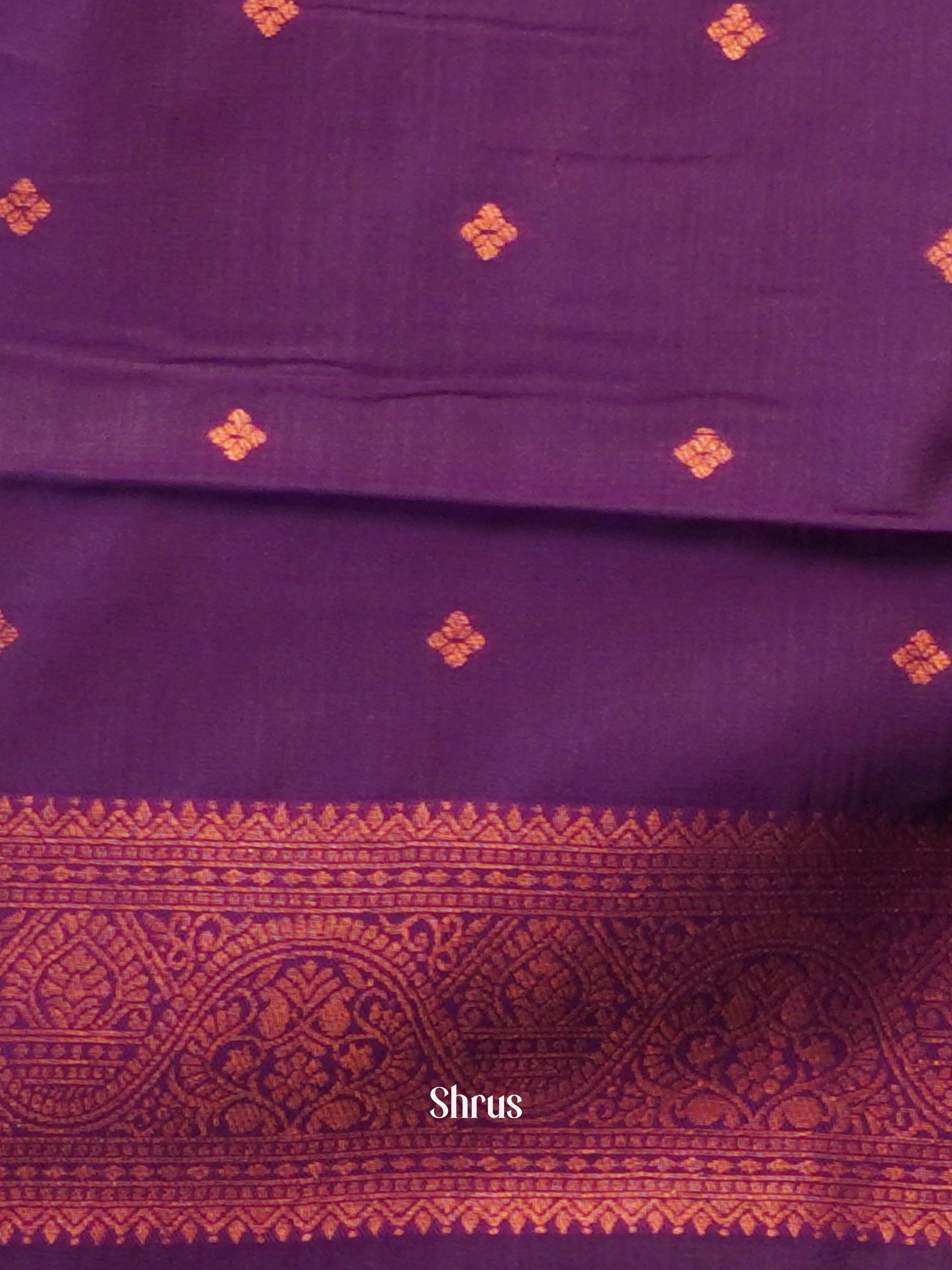 Green & Purple - Semi Arani Silk Saree - Shop on ShrusEternity.com