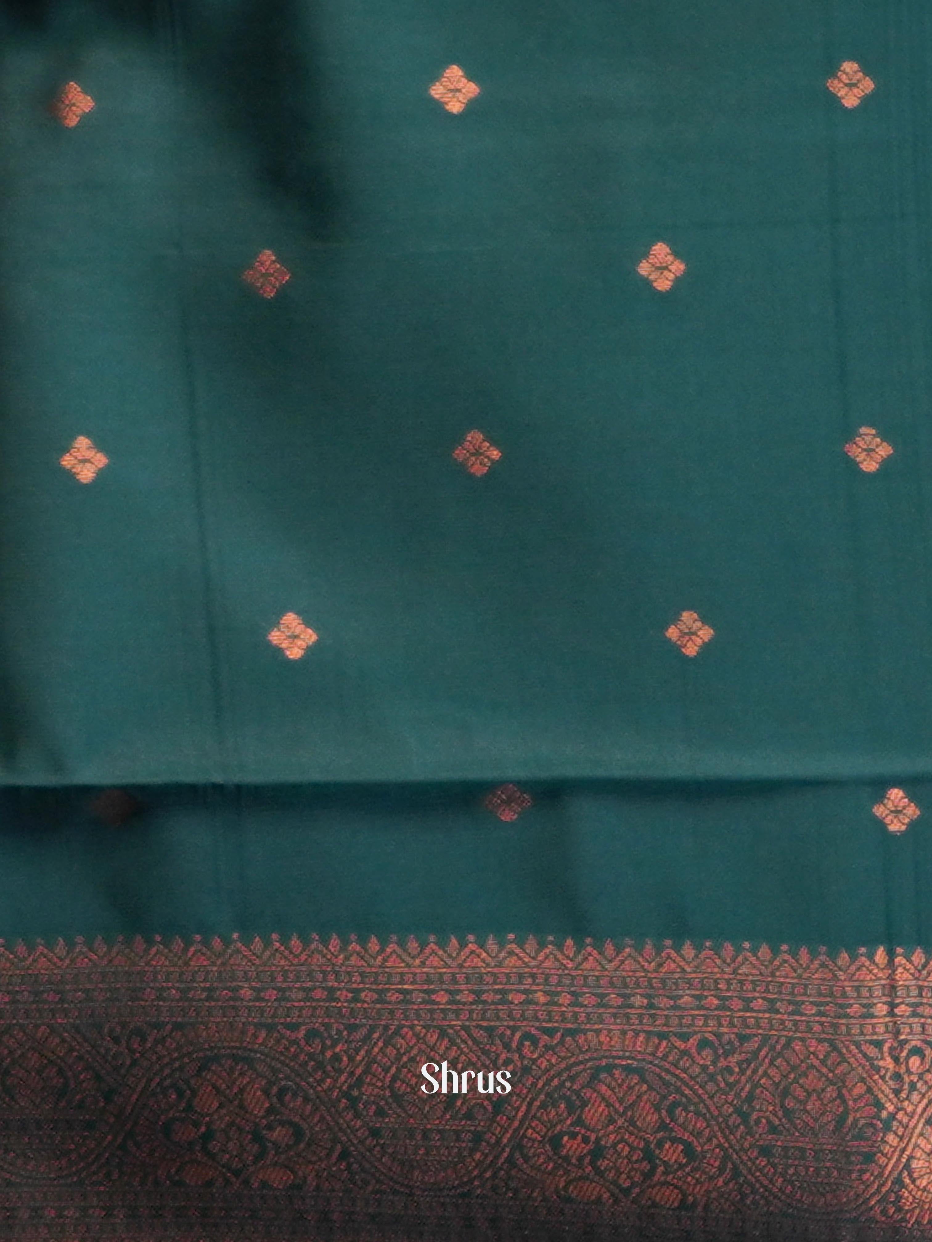 Purple & Green - Semi Arani Silk Saree - Shop on ShrusEternity.com