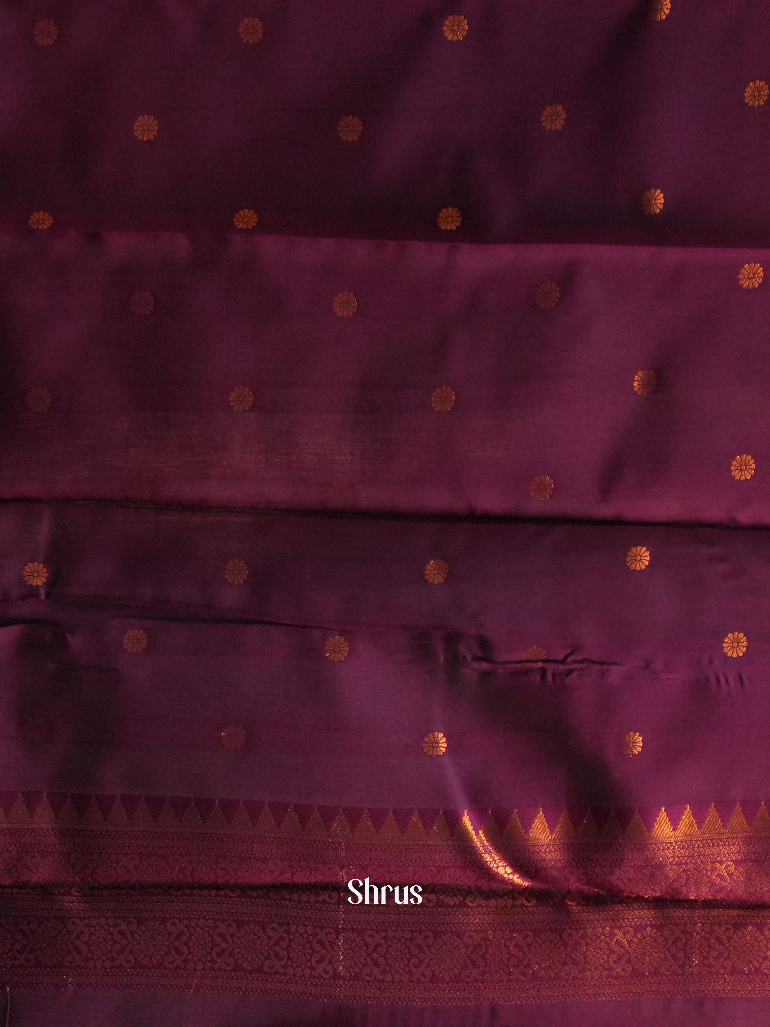 Brown & Purple- Semi Arani Silk Saree - Shop on ShrusEternity.com