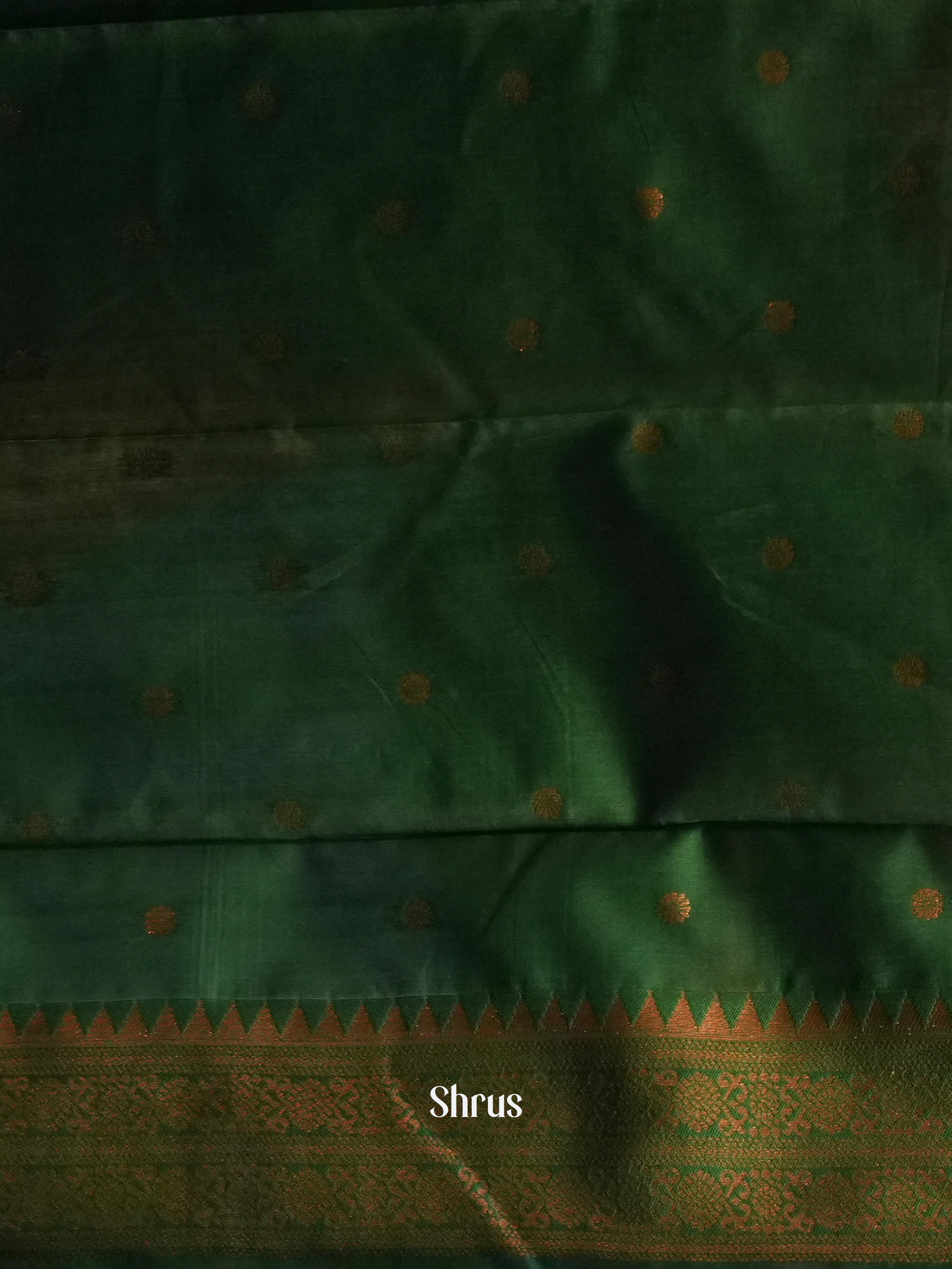 Violet & Green- Semi Arani Silk Saree - Shop on ShrusEternity.com