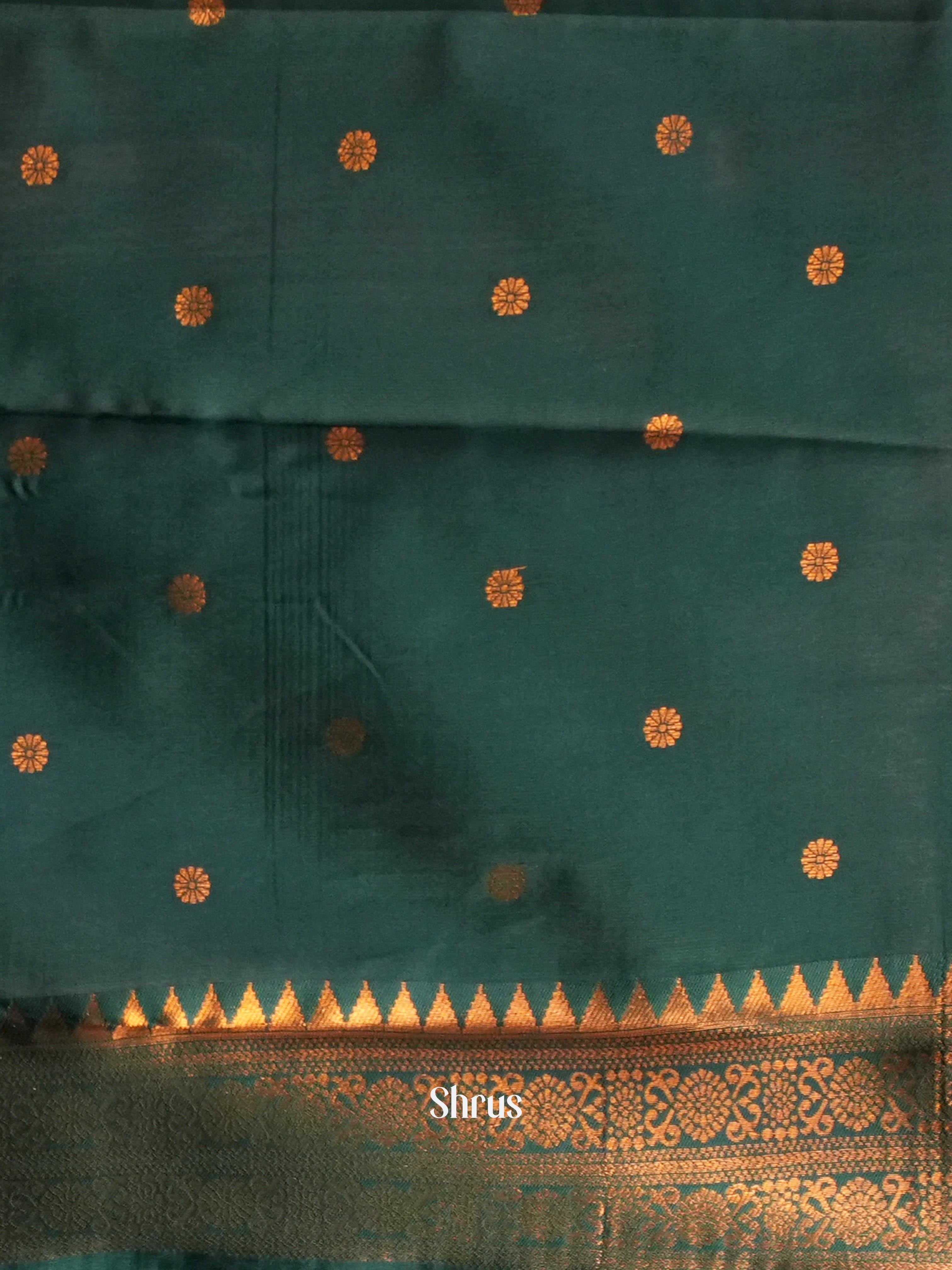 Mustard & green- Semi Arani Silk Saree - Shop on ShrusEternity.com