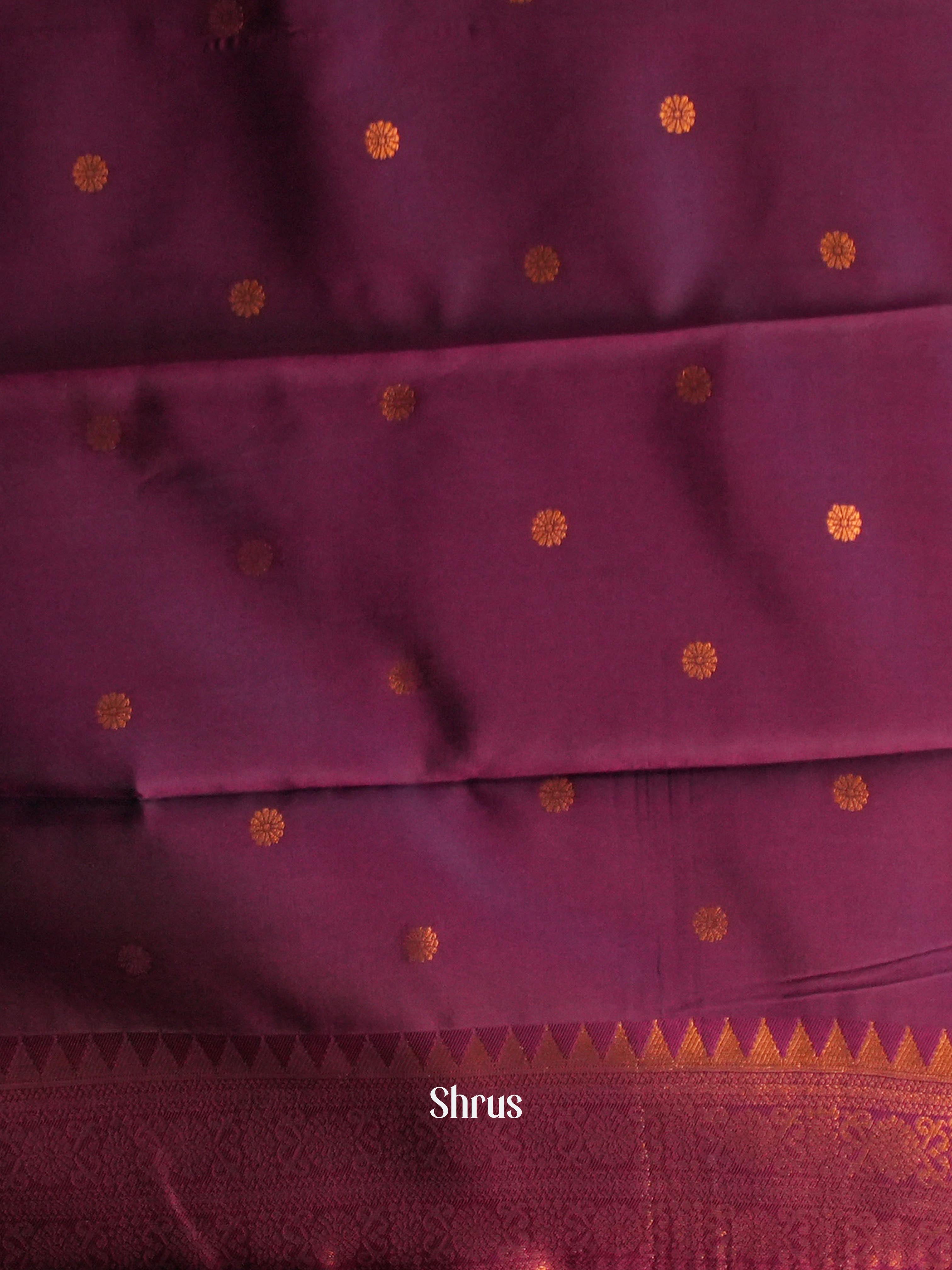 Pastel Green & Purple- Semi Arani Silk Saree - Shop on ShrusEternity.com