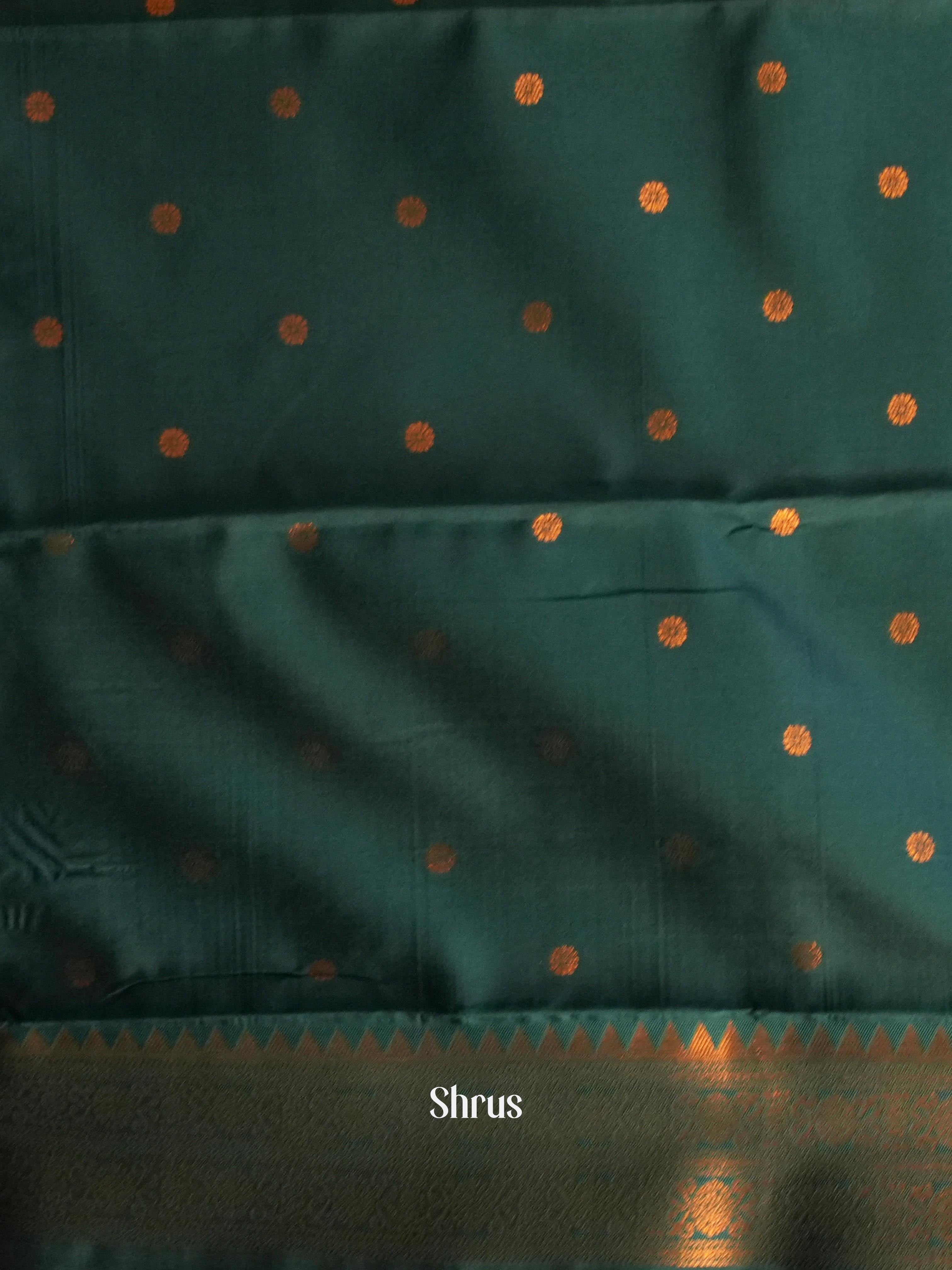 Dusty Brown & Green - Semi Arani Silk Saree - Shop on ShrusEternity.com