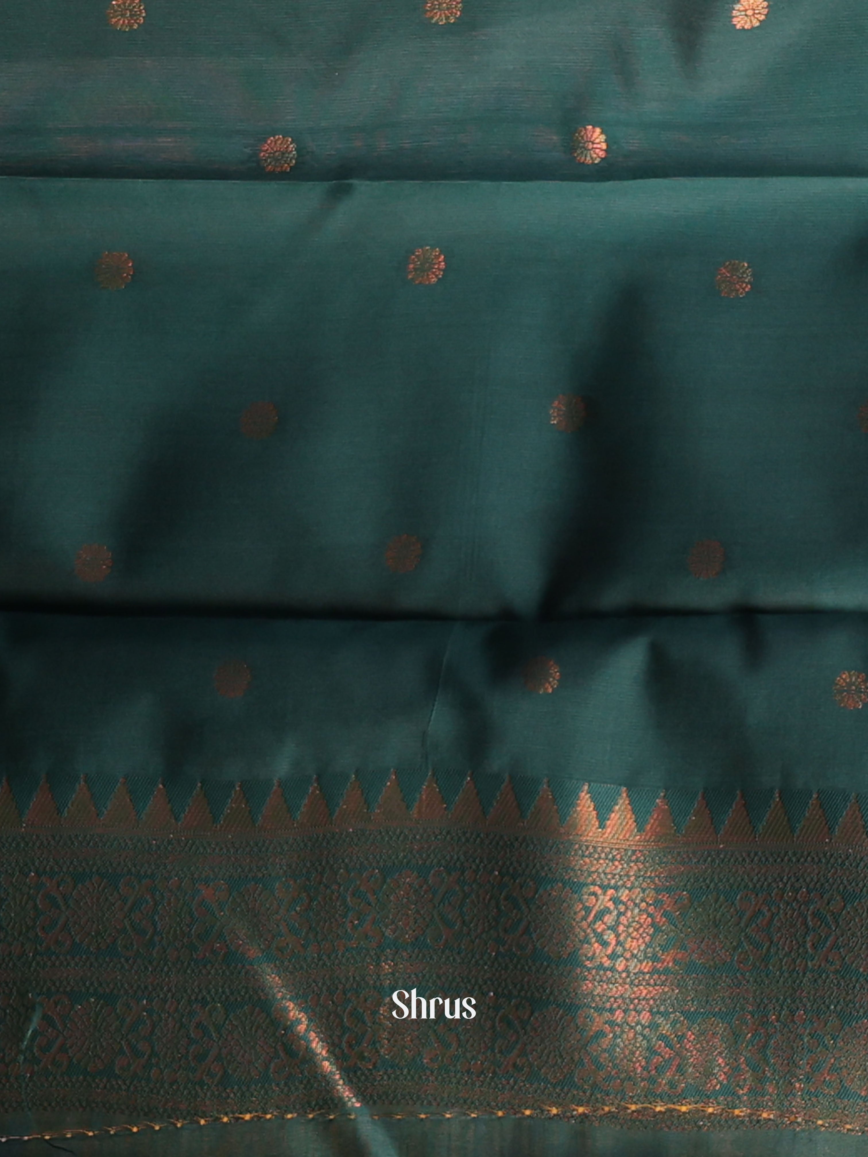 Light Green & Green - Semi Arani Silk Saree - Shop on ShrusEternity.com