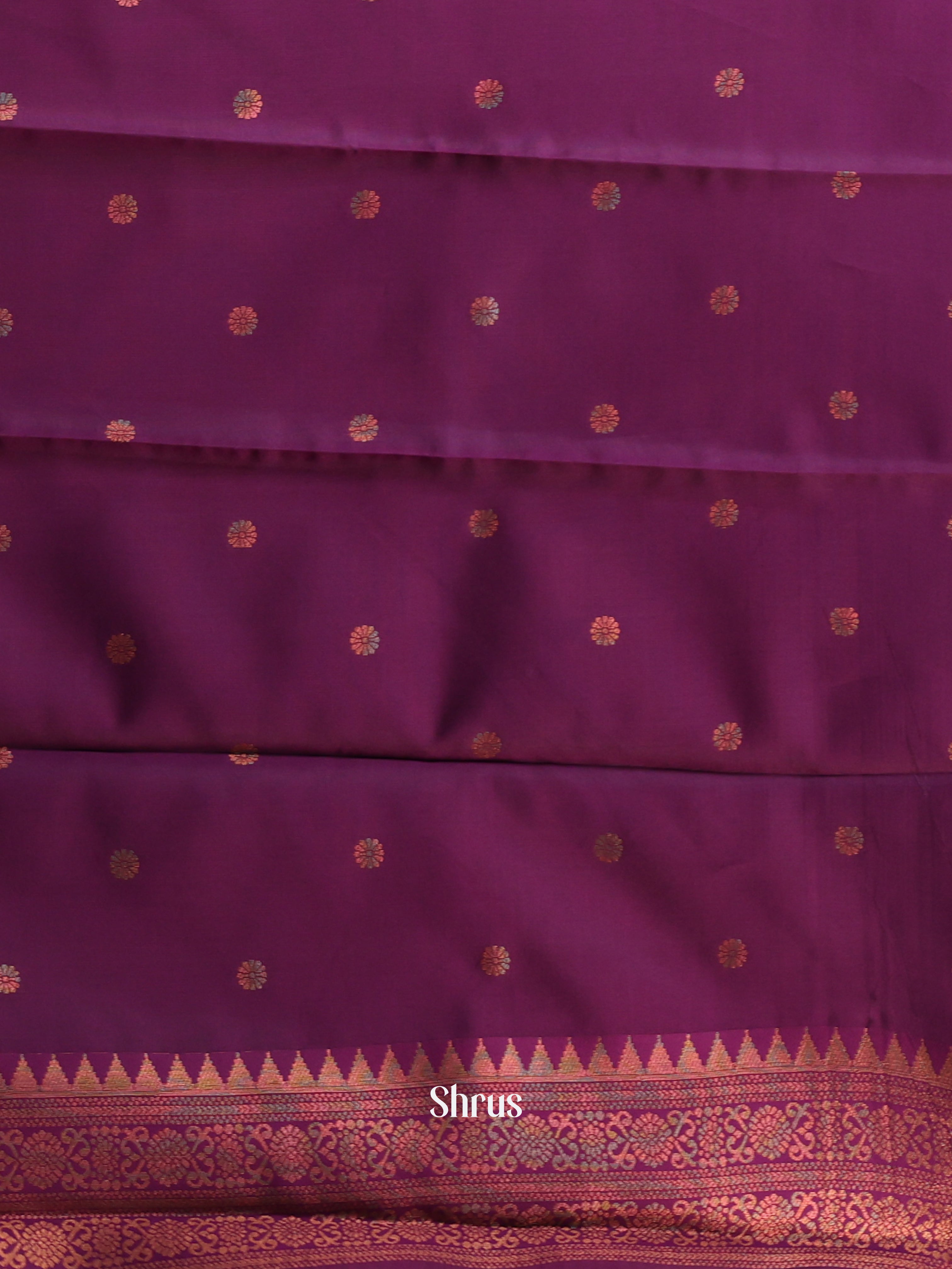 Green & Purple- Semi Arani Silk Saree - Shop on ShrusEternity.com