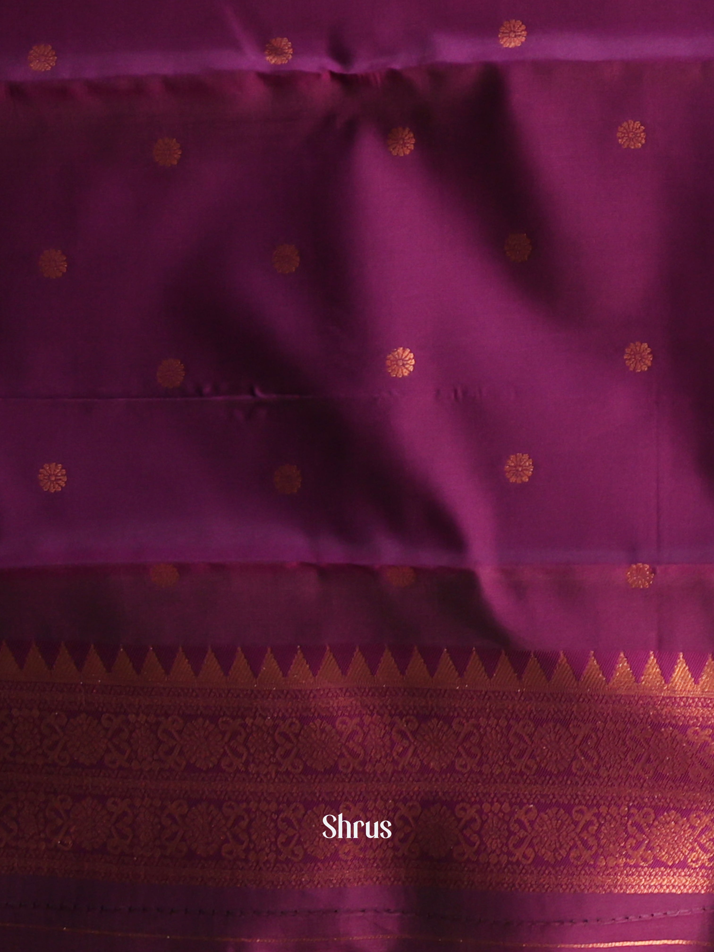 Mustard & Purple - Semi Arani Silk Saree - Shop on ShrusEternity.com