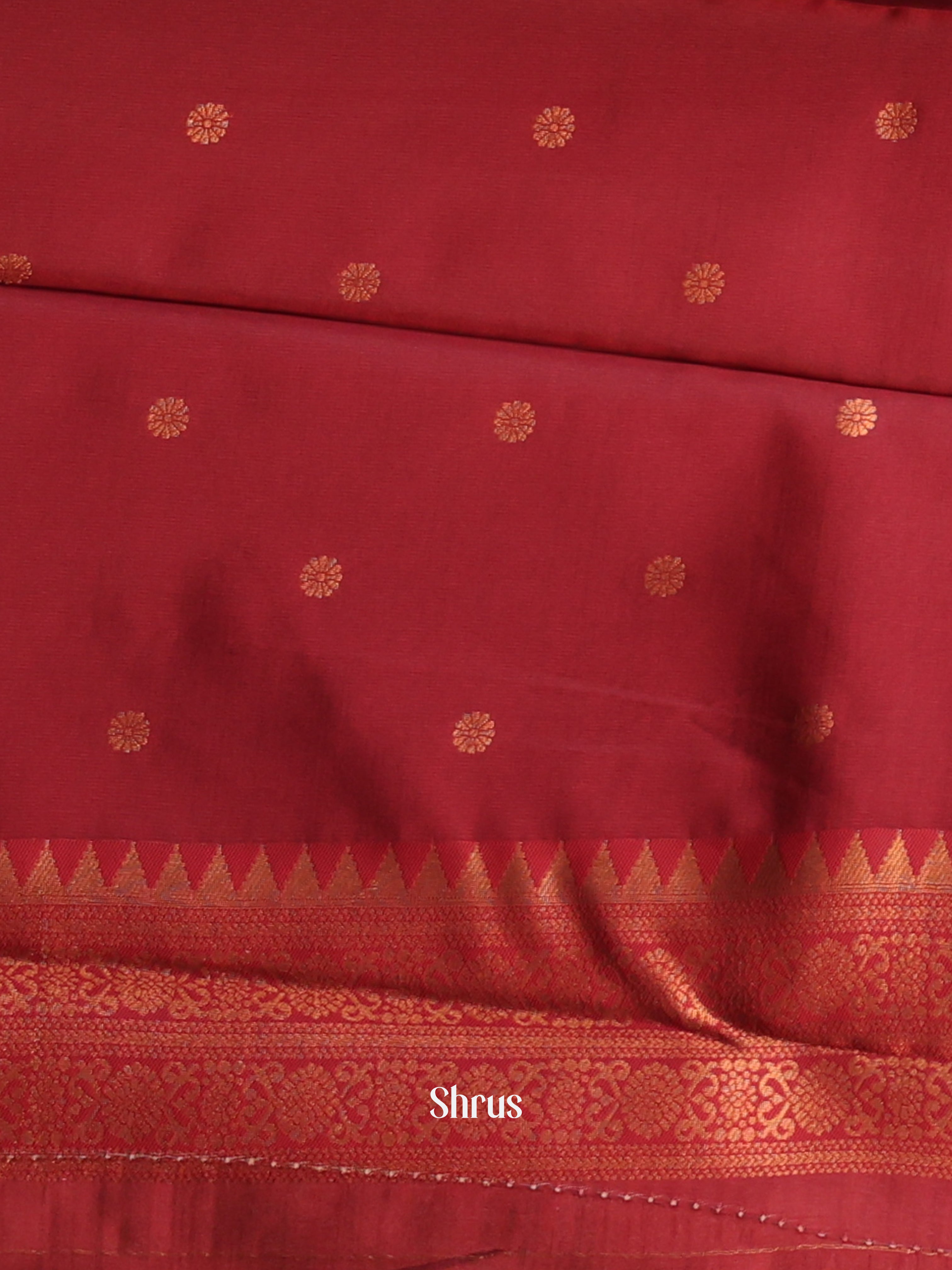 Green & Maroon - Semi Arani Silk Saree - Shop on ShrusEternity.com