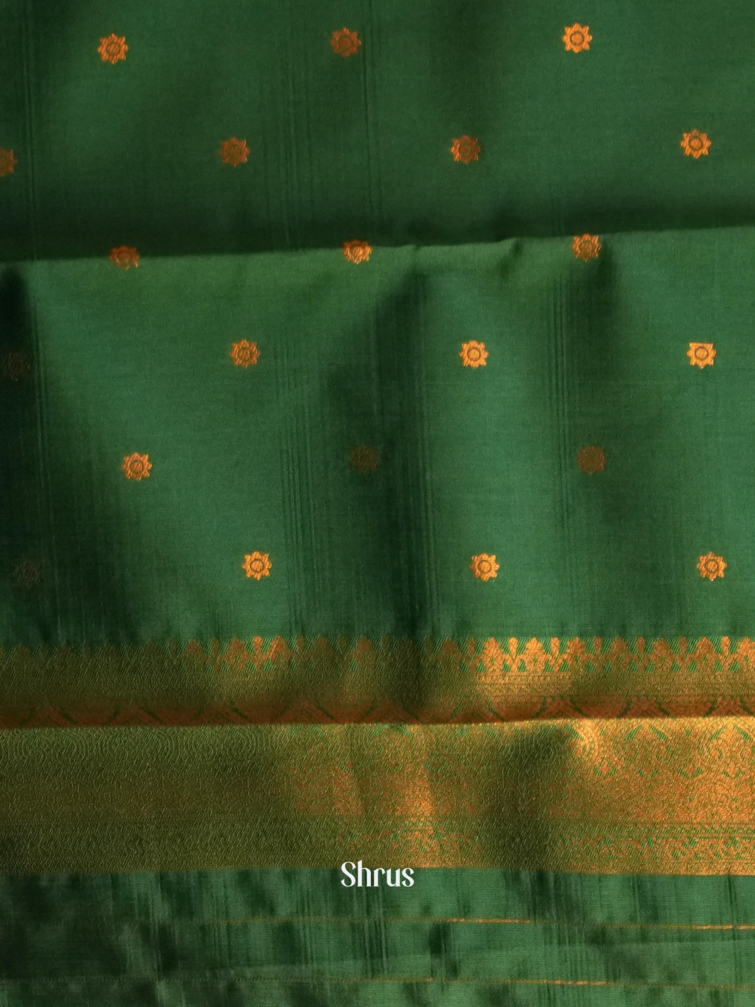 Violet & Green - Semi Arani Silk Saree - Shop on ShrusEternity.com