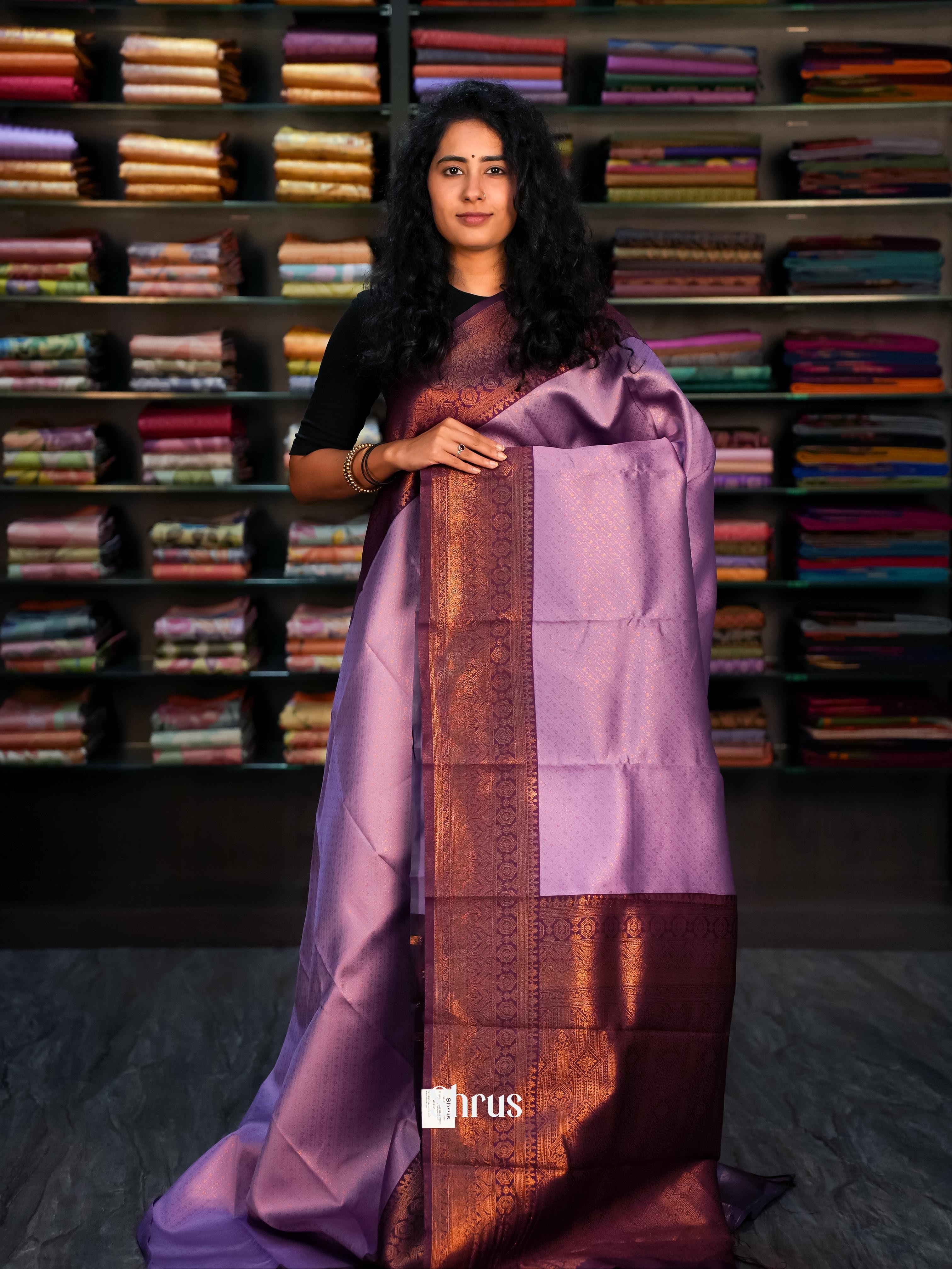 Lavender & Purple - Semi Arani Silk Saree - Shop on ShrusEternity.com